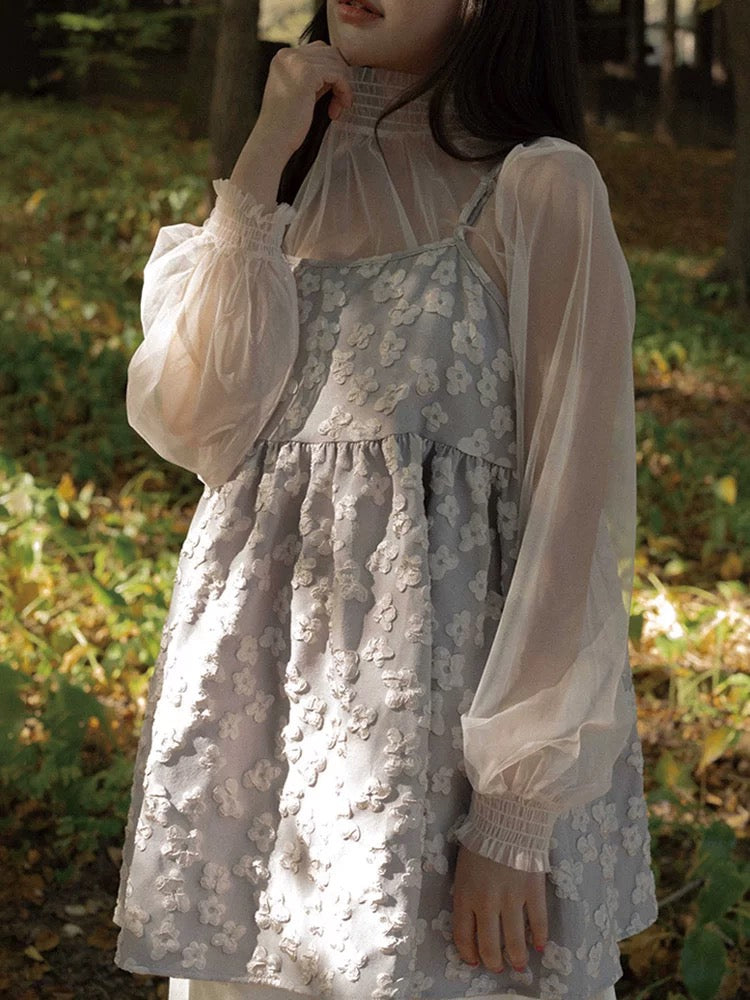 元気🌼 光澤大花花印壓綁帶外搭|2色入