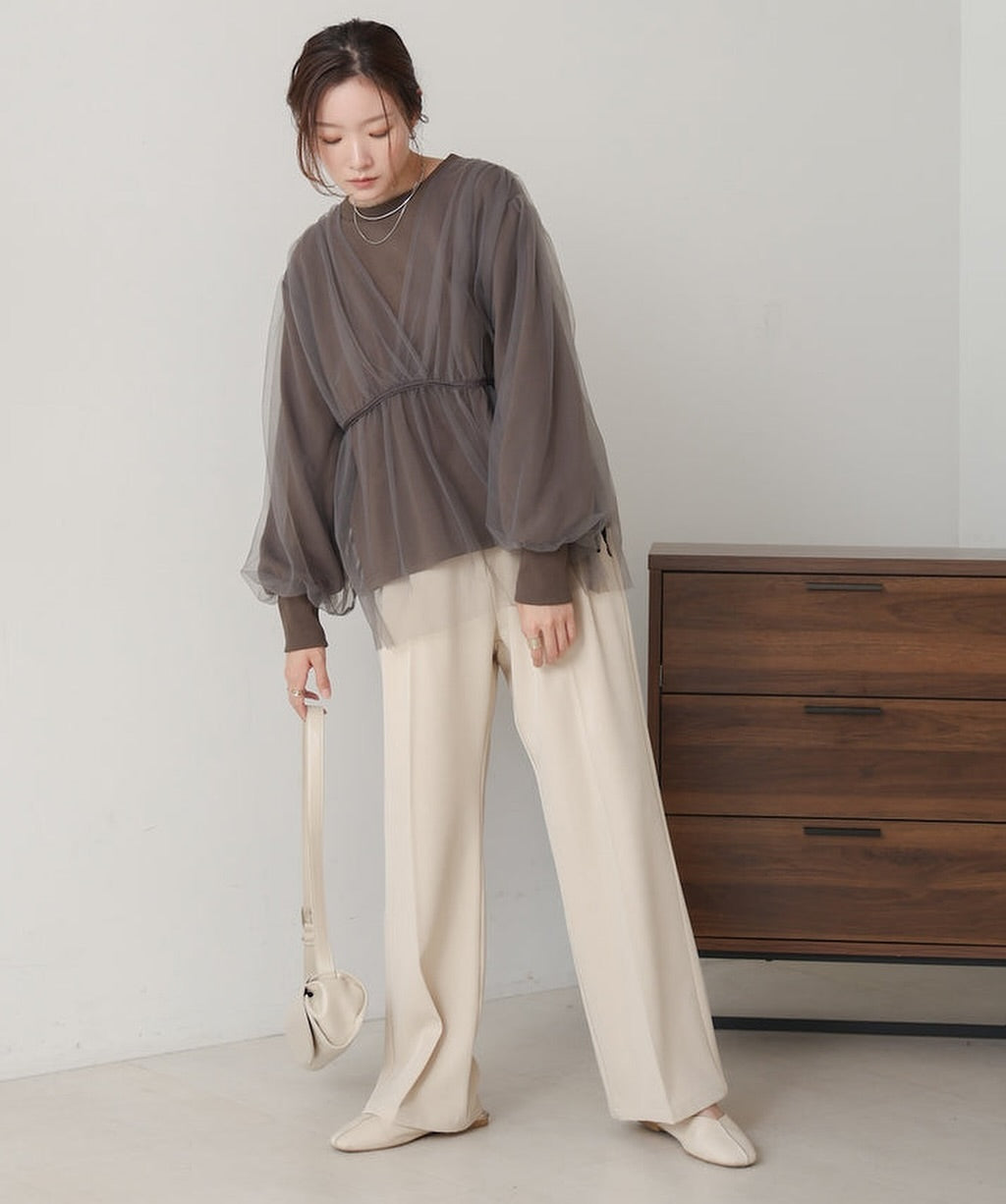 熱賣!疊層薄紗長袖TOP|3色入