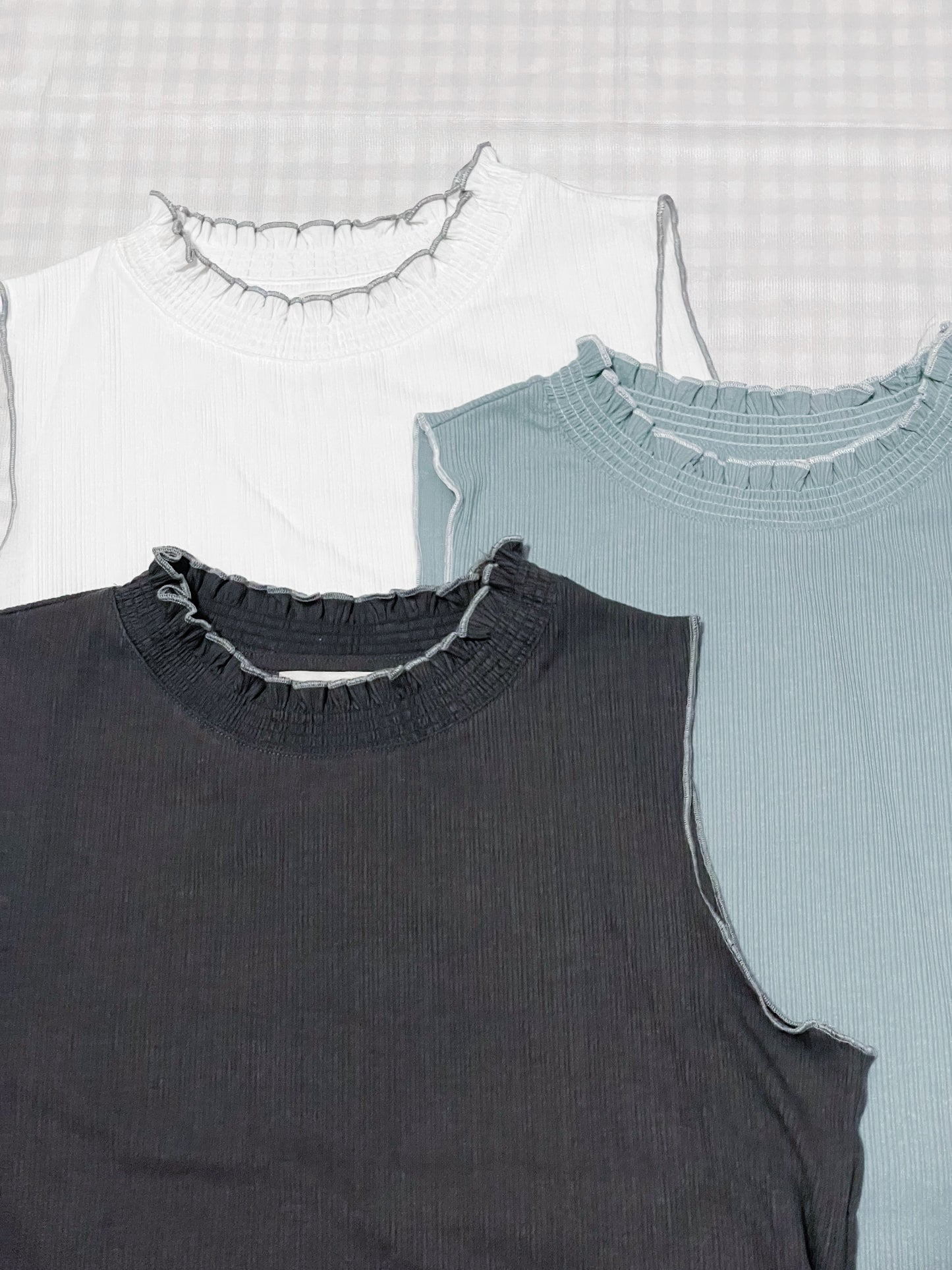 七彩🌈 百搭撞色木耳邊背心|7色入