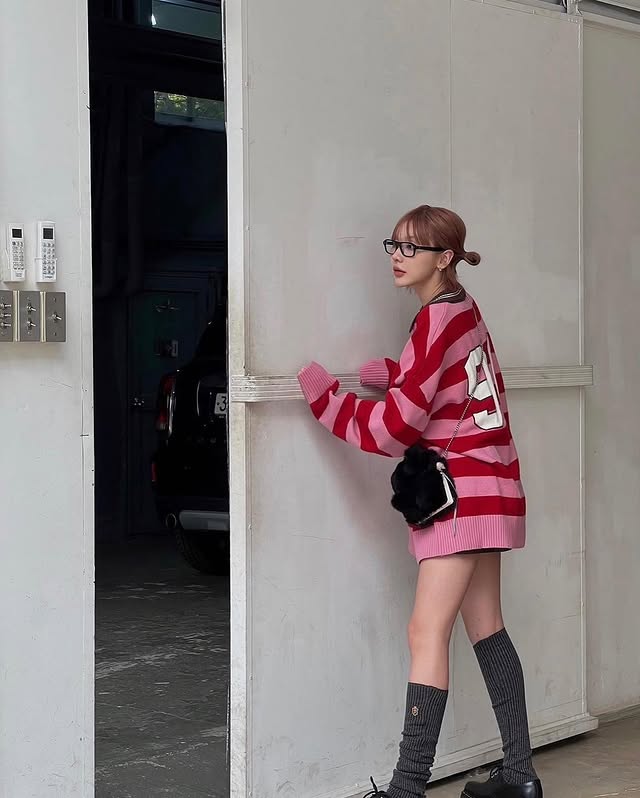 復古棒球風REPOSITION拼色針織上衣|3色入