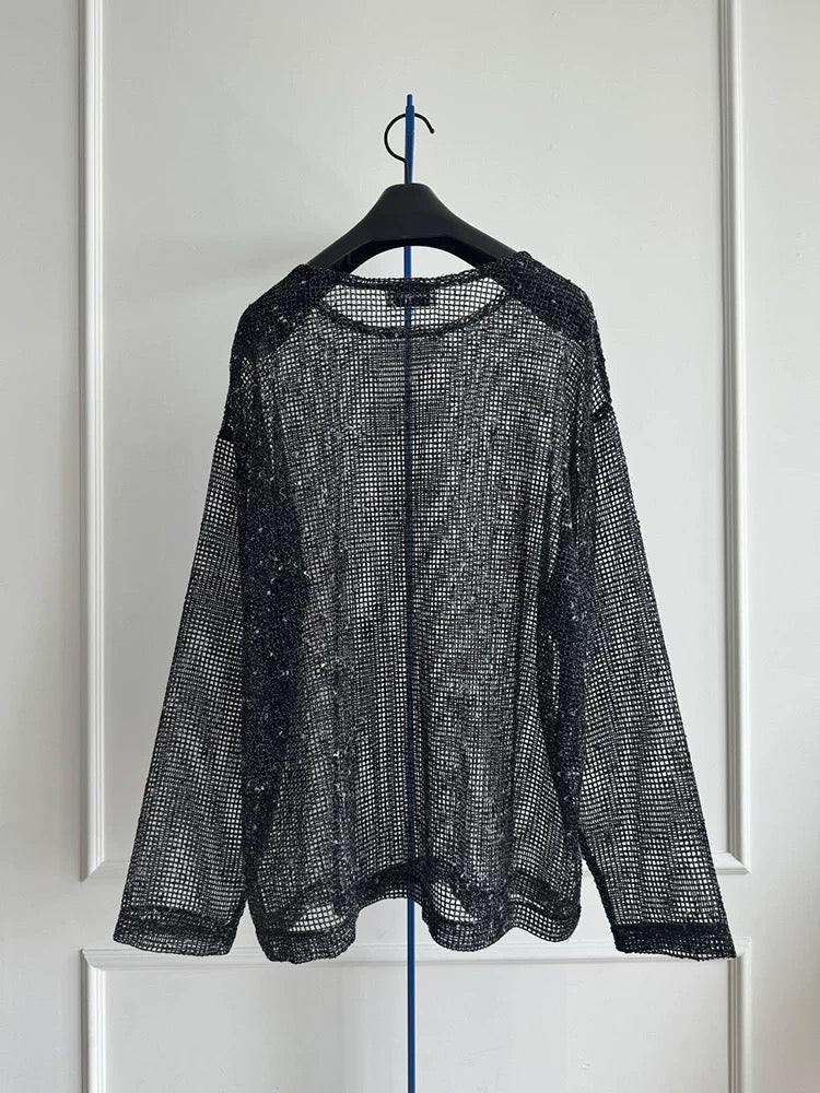 KR線粒點鏤空網格TEE|3色入