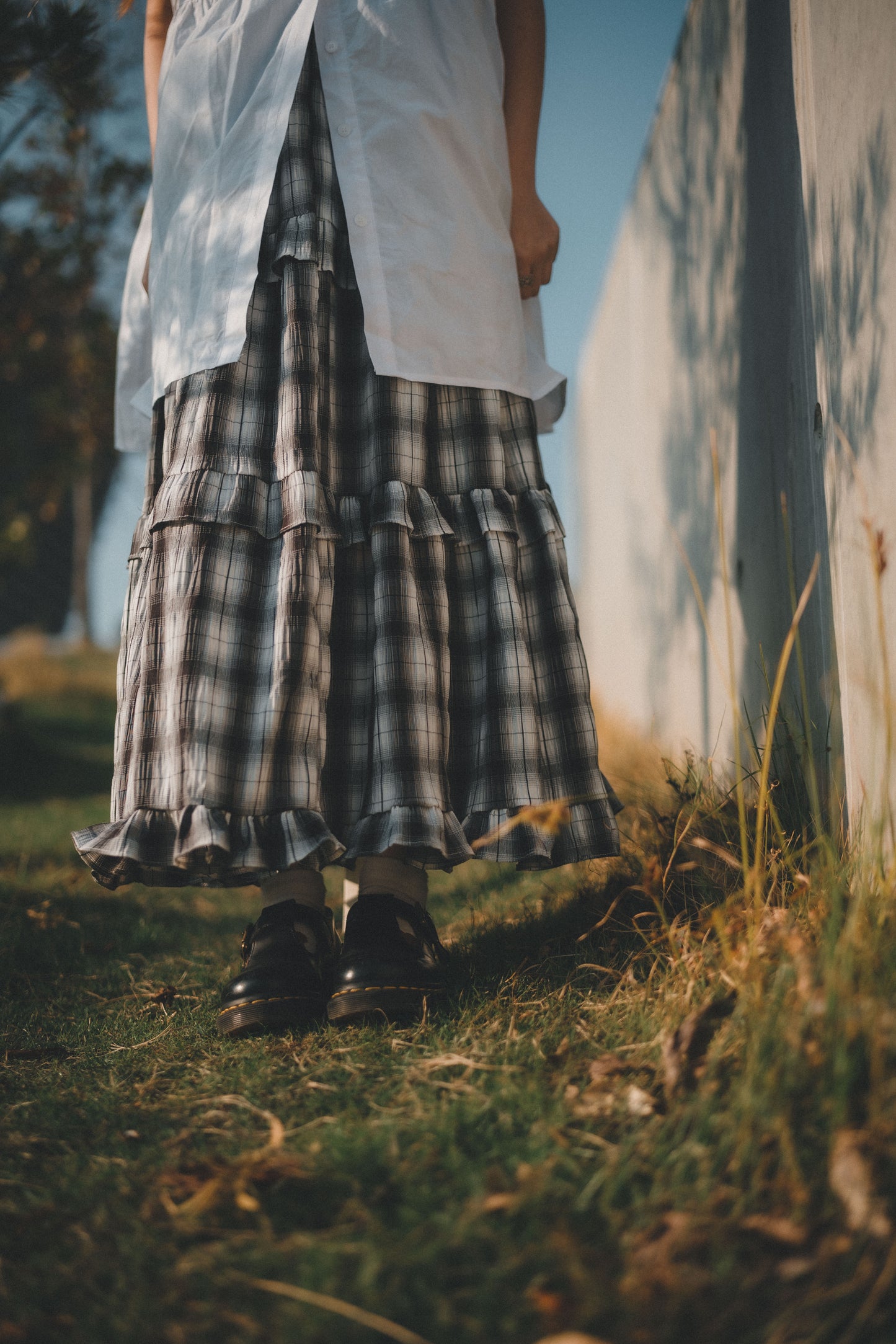 春日荷葉Ruffle格仔Dress|2色入