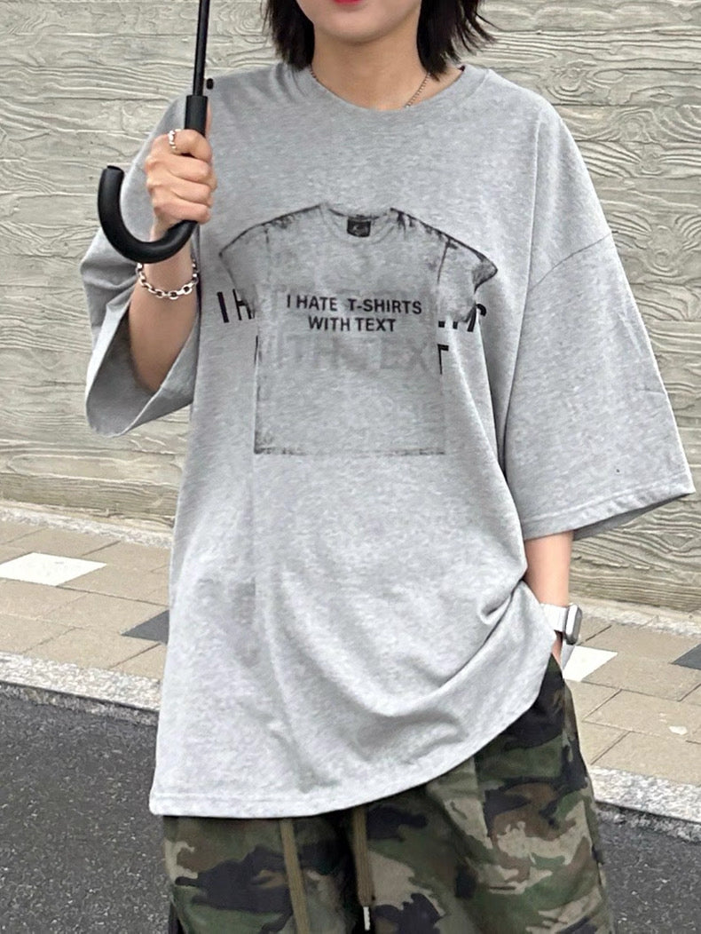 “I Hate T-shirts with Text” TEE|3色入