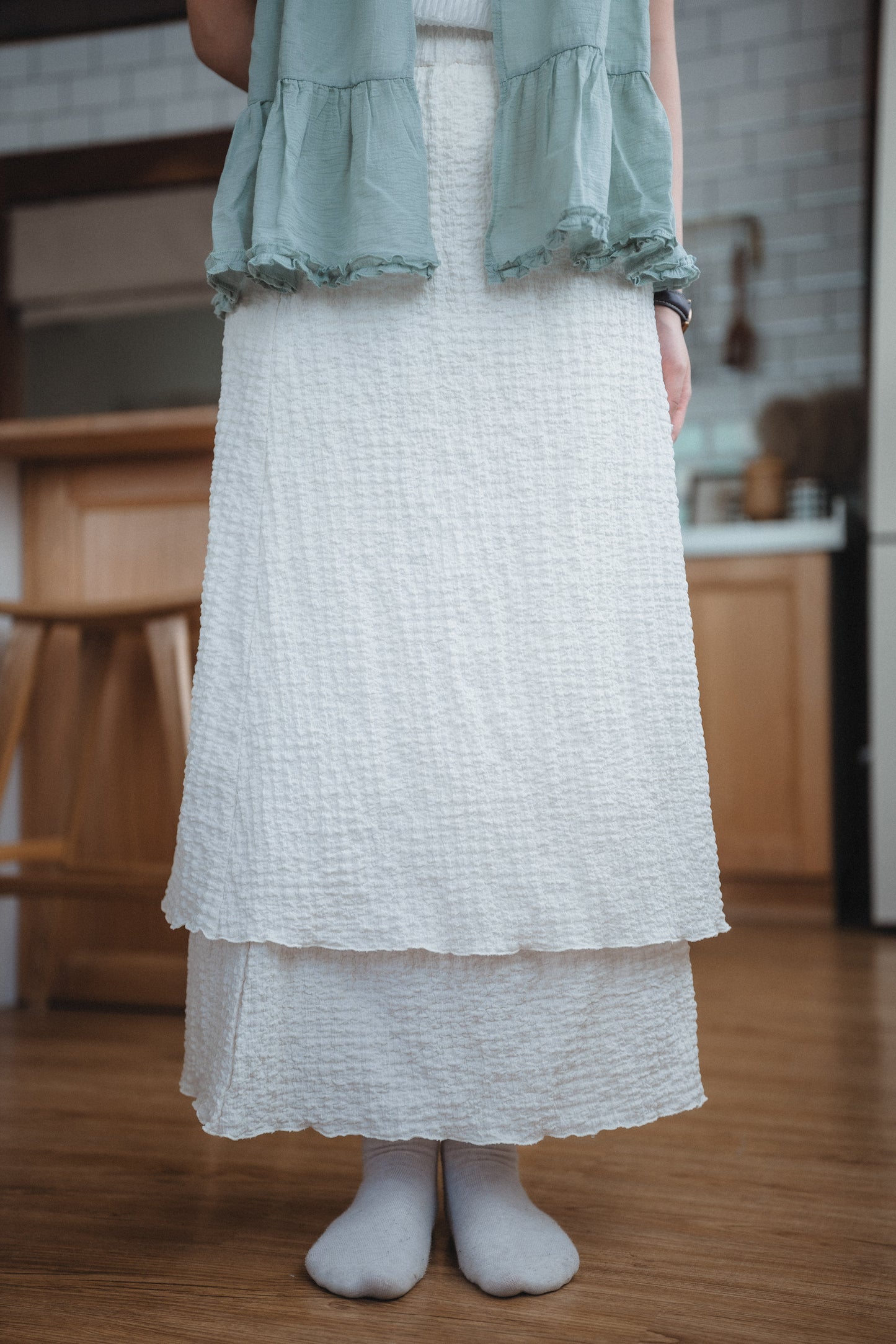 層層”簡約皺皺半身裙|3色入