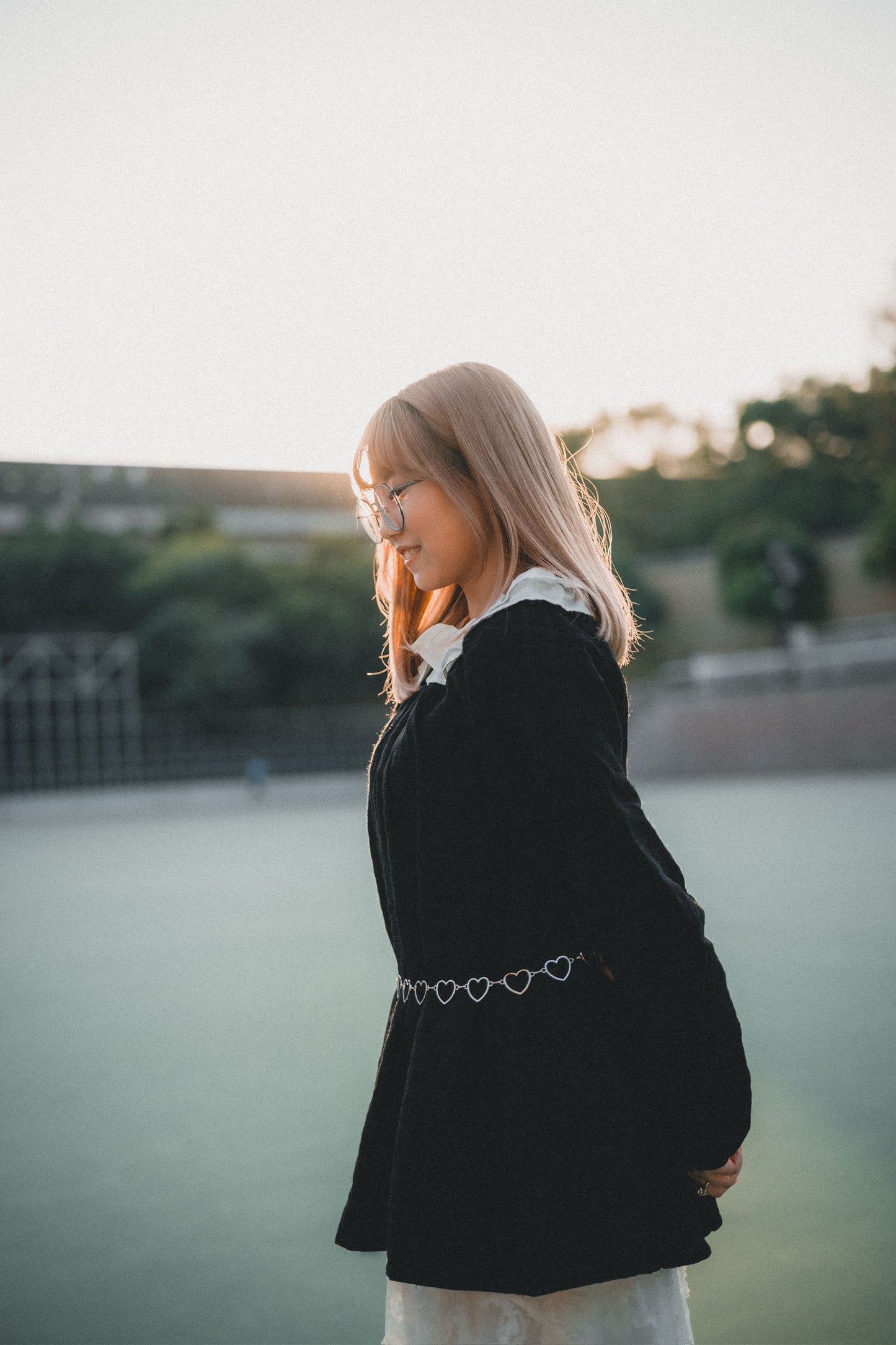 雙層花邊領小綁結襯衫|4色入