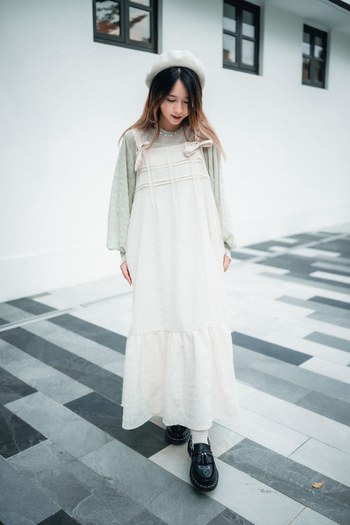 壓褶格格▫️綁帶慵懶風OPS|3色入