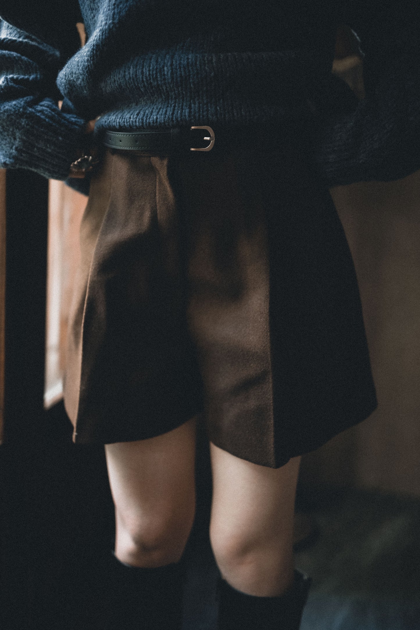 高質感!羊毛西裝短褲配皮帶|3色入