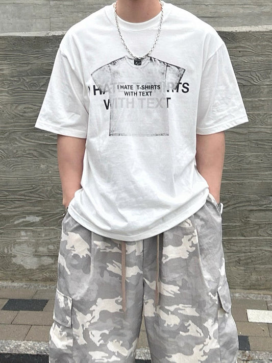 “I Hate T-shirts with Text” TEE|3色入