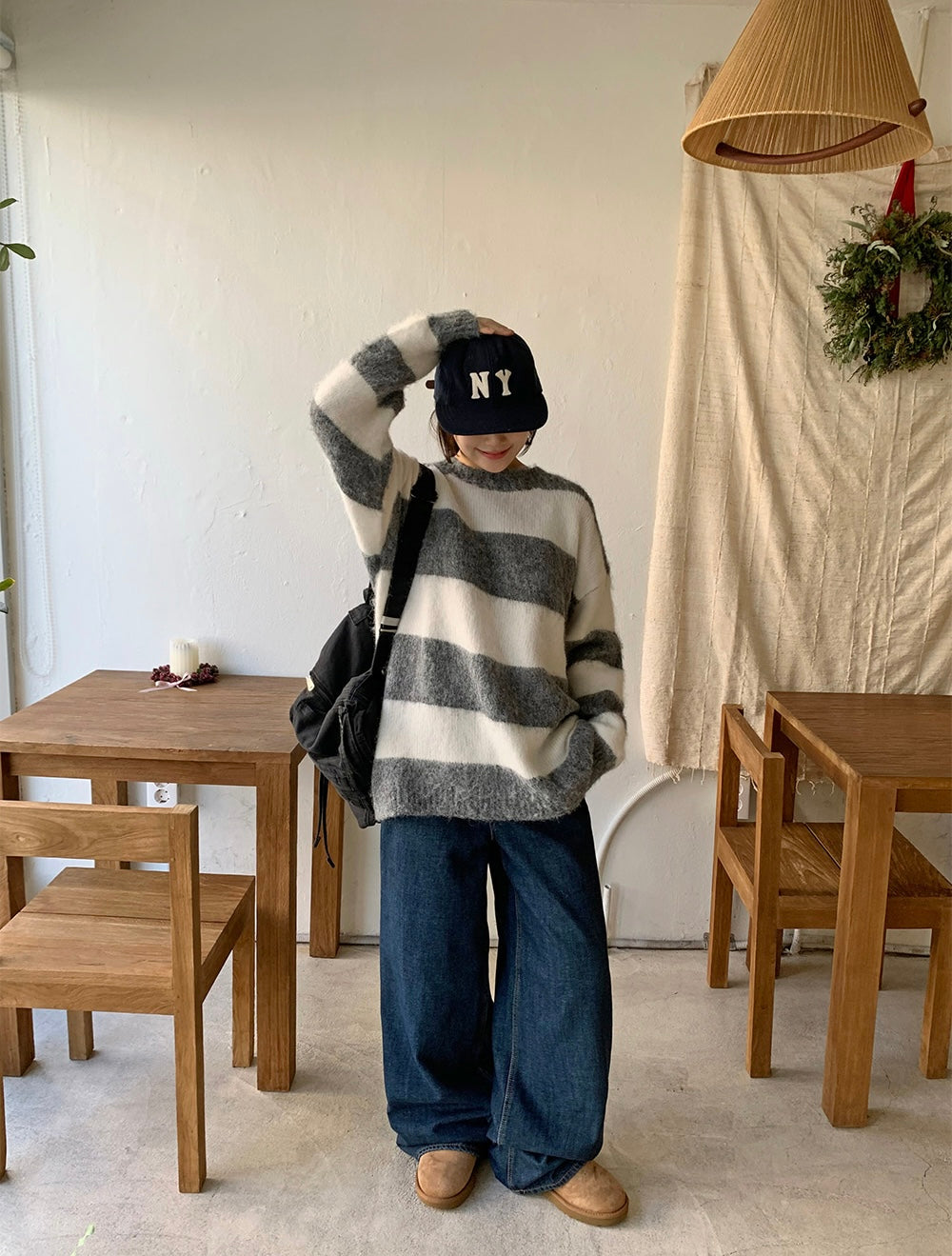 50%羊毛🐏 拼色間條圓領上衣|4色入