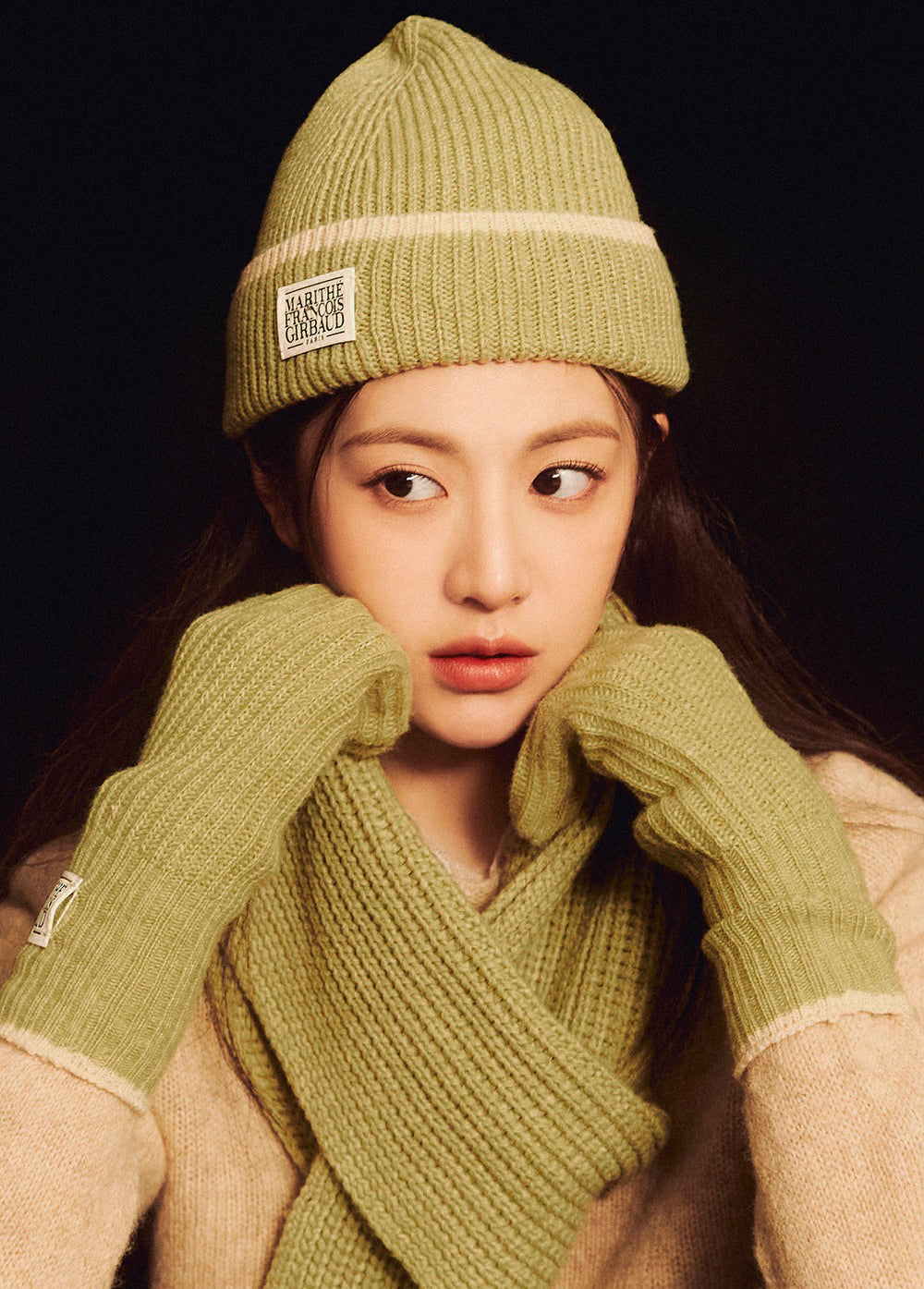 MARITHE FRANCOIS GIRBAUD CLASSIC LOGO COLOR BEANIE - Light Green