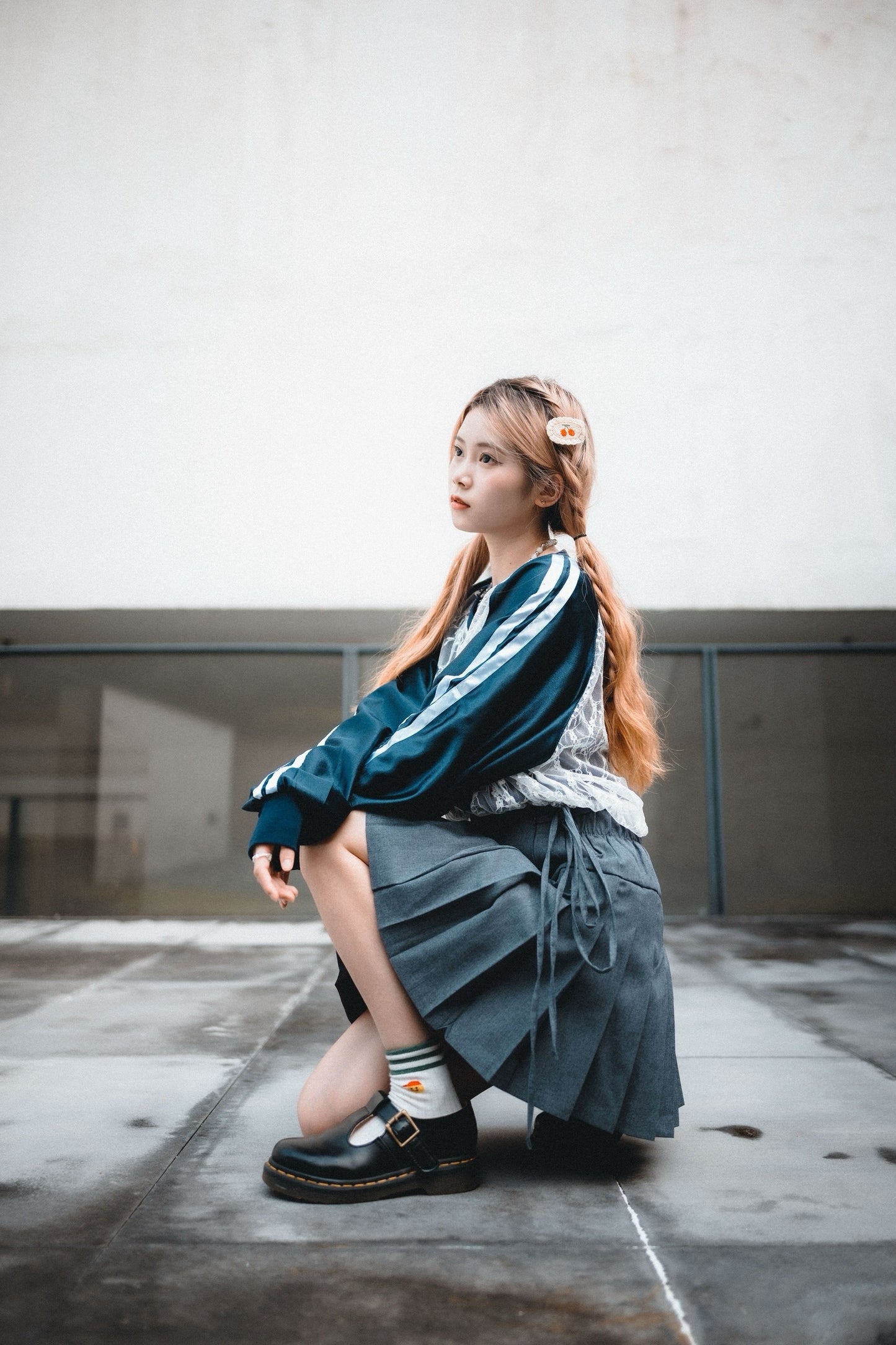 蝴蝶綁繩腰帶百褶短裙|2色入