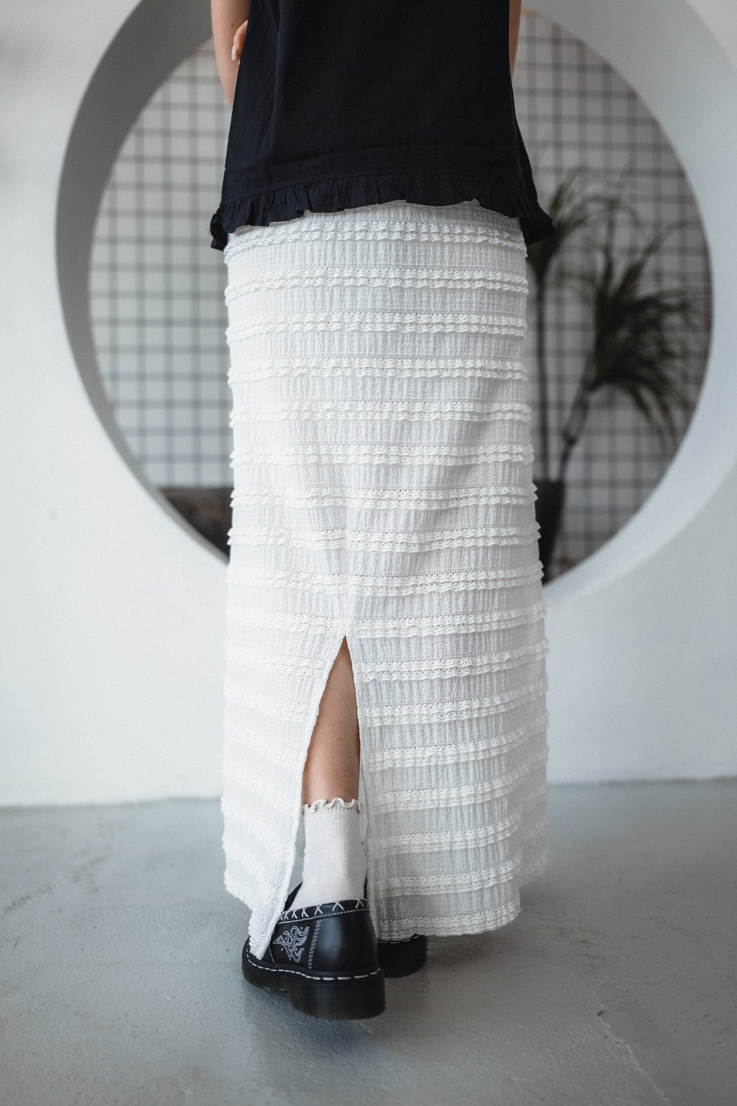 氣質ᵁᵖᵖᵖ!! 千層Ruffle後分岔半身裙|2色入