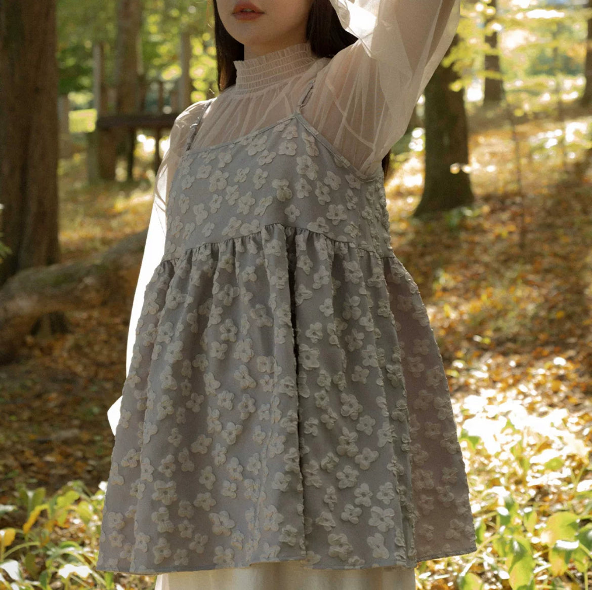 元気🌼 光澤大花花印壓綁帶外搭|2色入