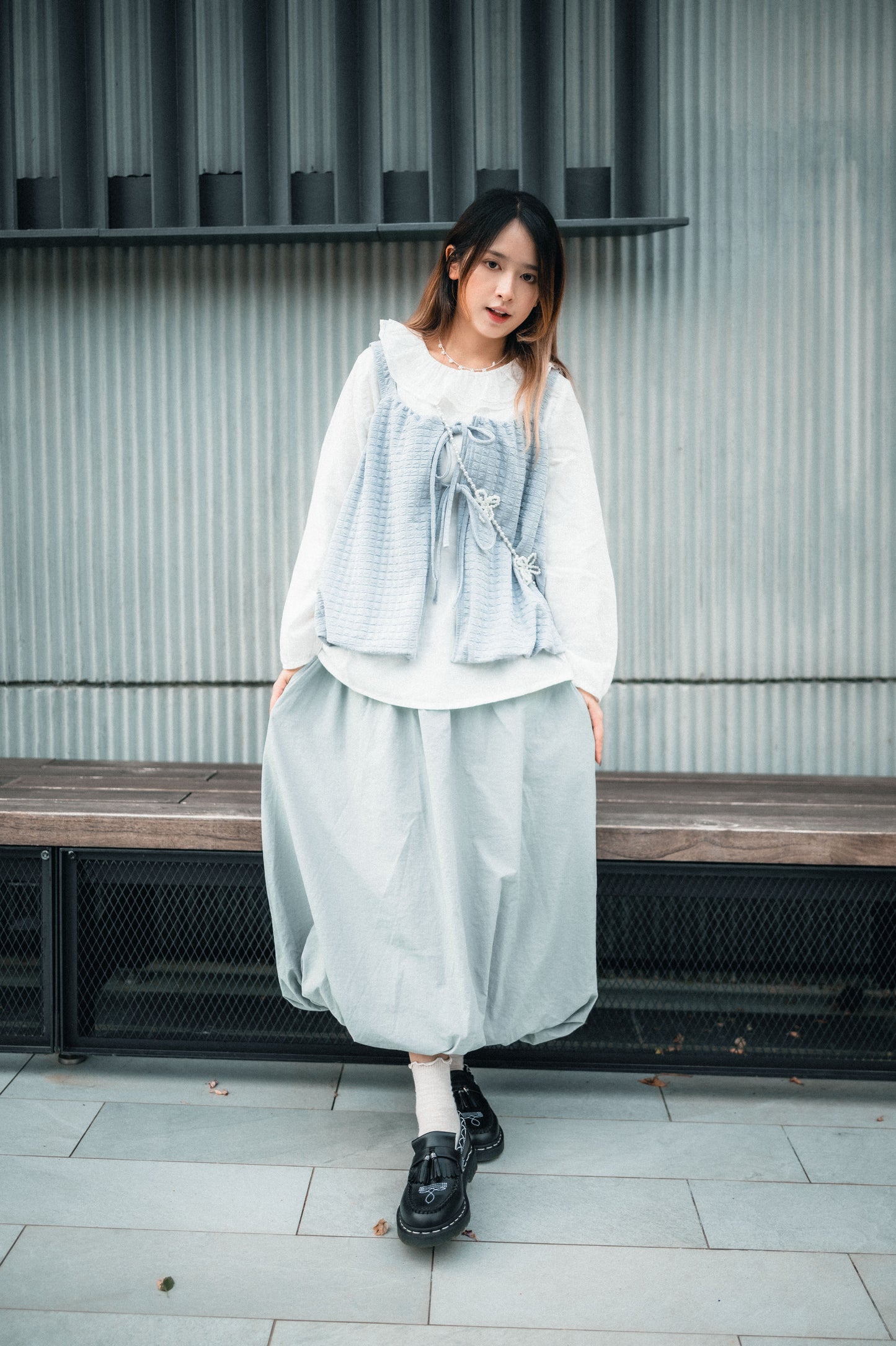 泡泡感索索料花苞裙|3色入