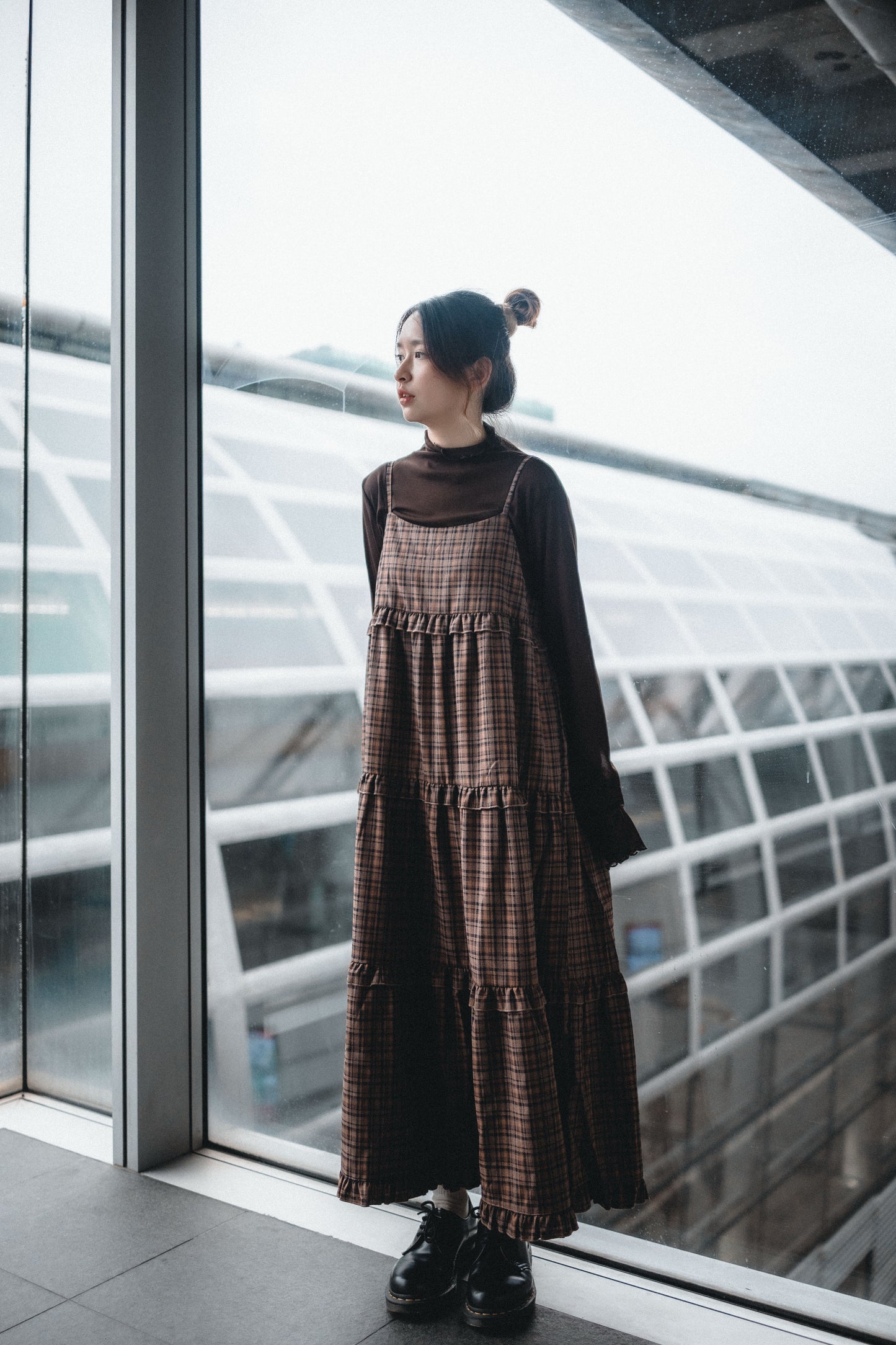 秋冬🟤格紋Ruffle OPS|4色入