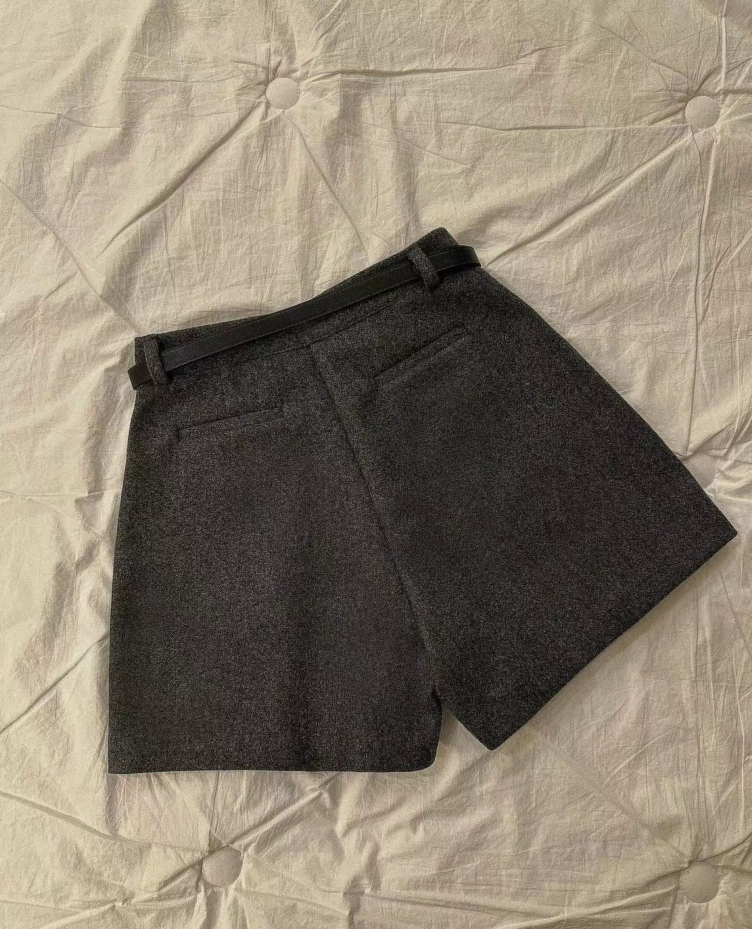 高質感!羊毛西裝短褲配皮帶|3色入