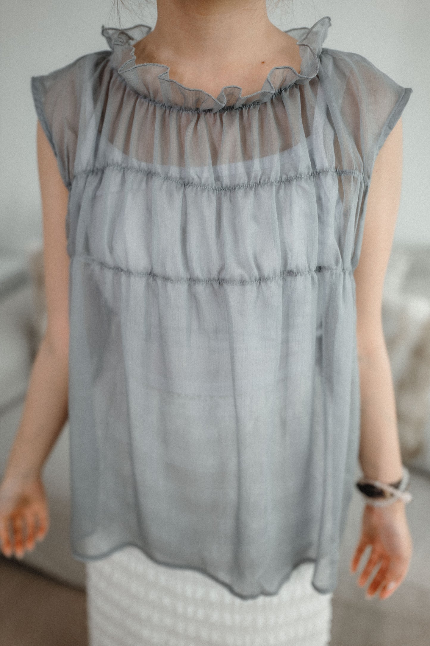 透明感🫧Ruffle Layer Top|4 colors