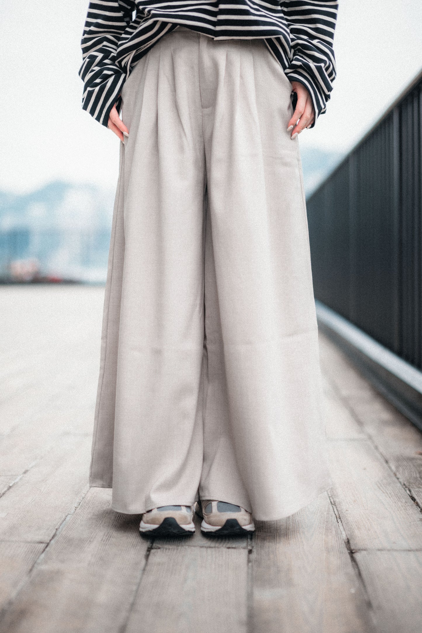 絲滑〰️西裝闊腳長褲(送皮帶)|4色入