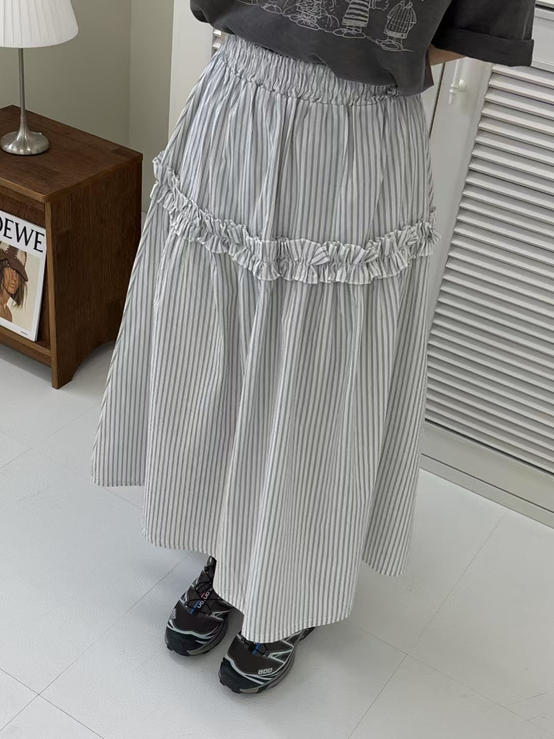 恤衫feel▫️小ruffle條子sk|2色入