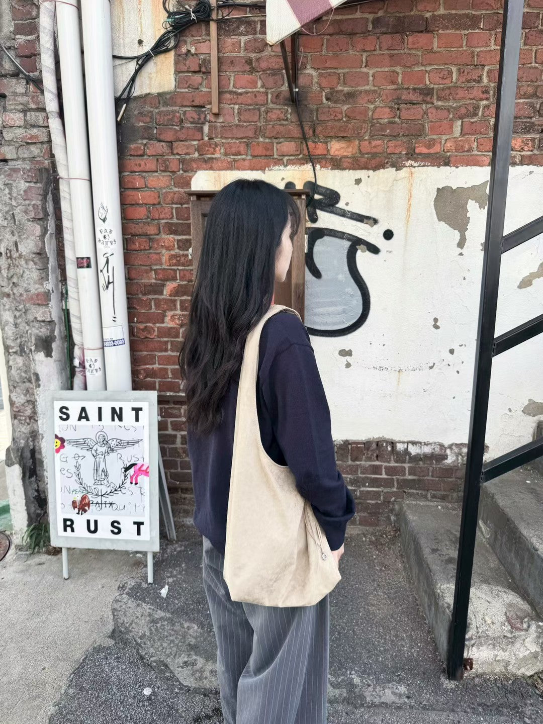 KR麂皮中容量單肩包|3色入