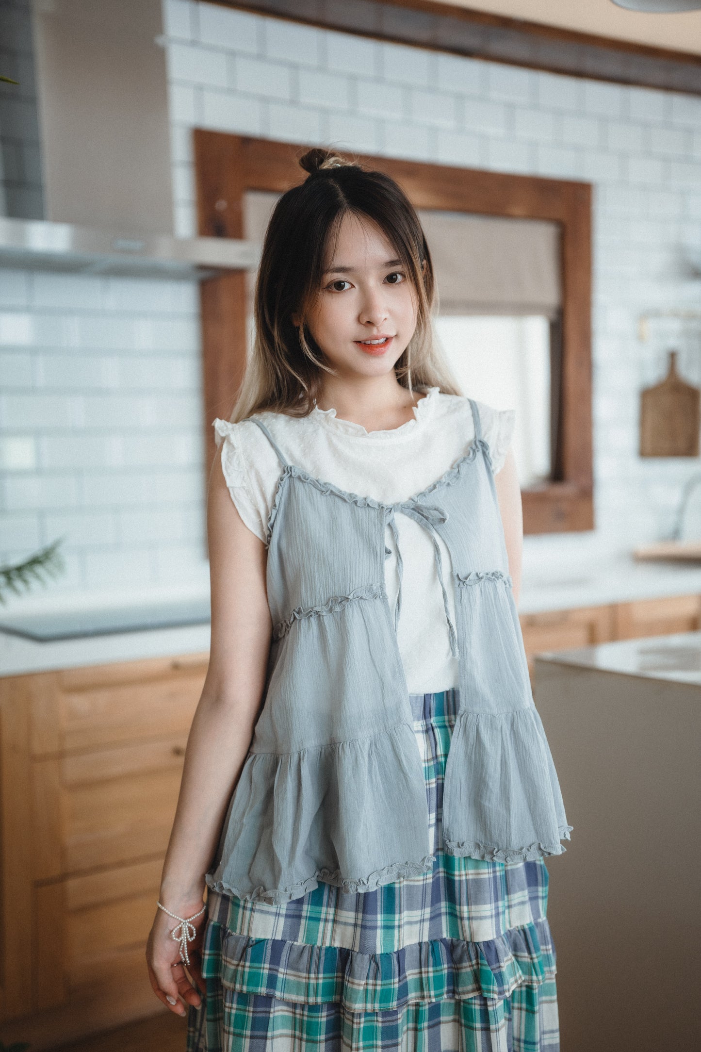 莫蘭迪𝓉ℴ𝓃ℯ花邊綁帶外搭|4色入