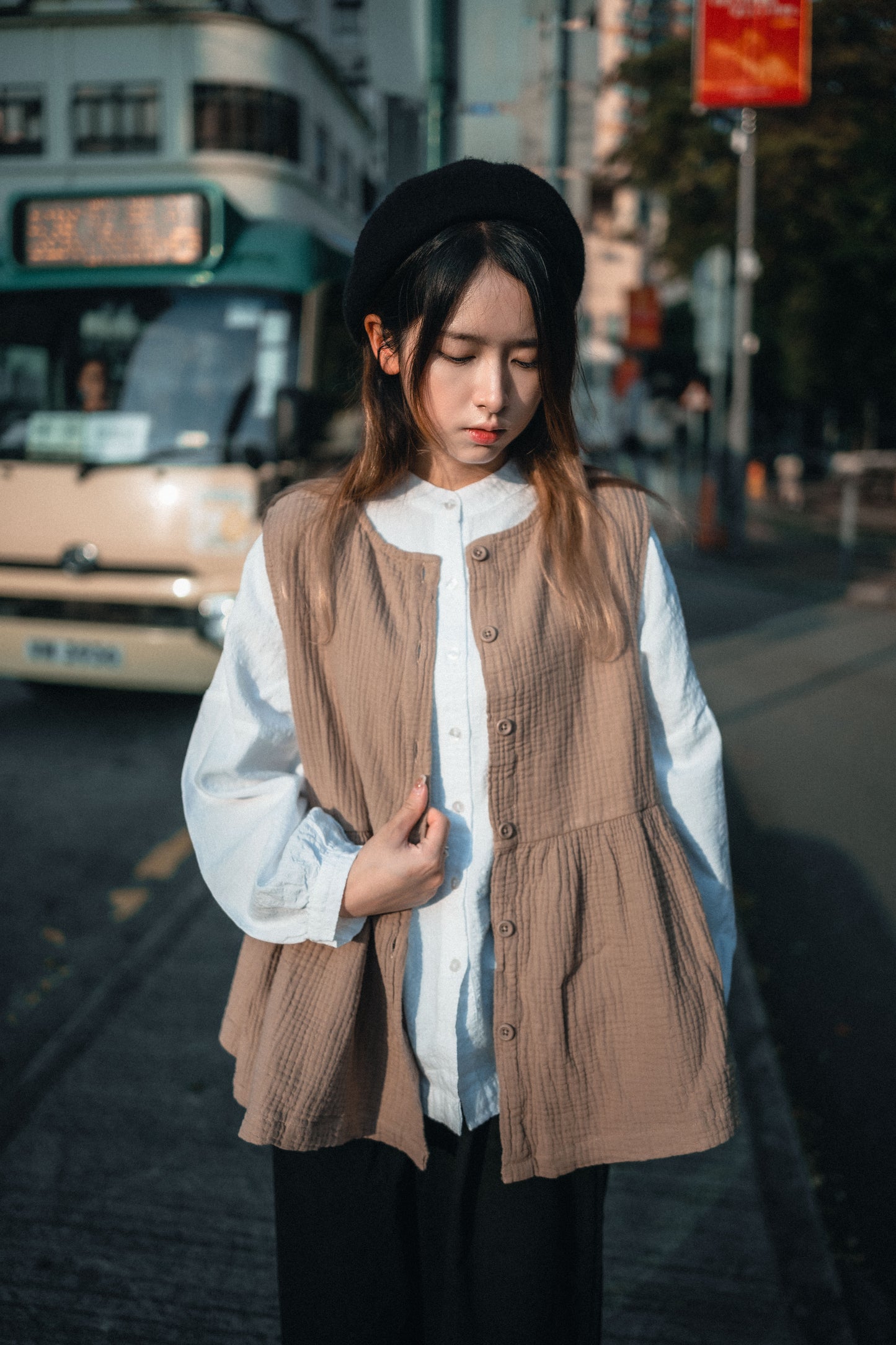 百搭易襯!圓領粒粒格紋襯衫|3色入