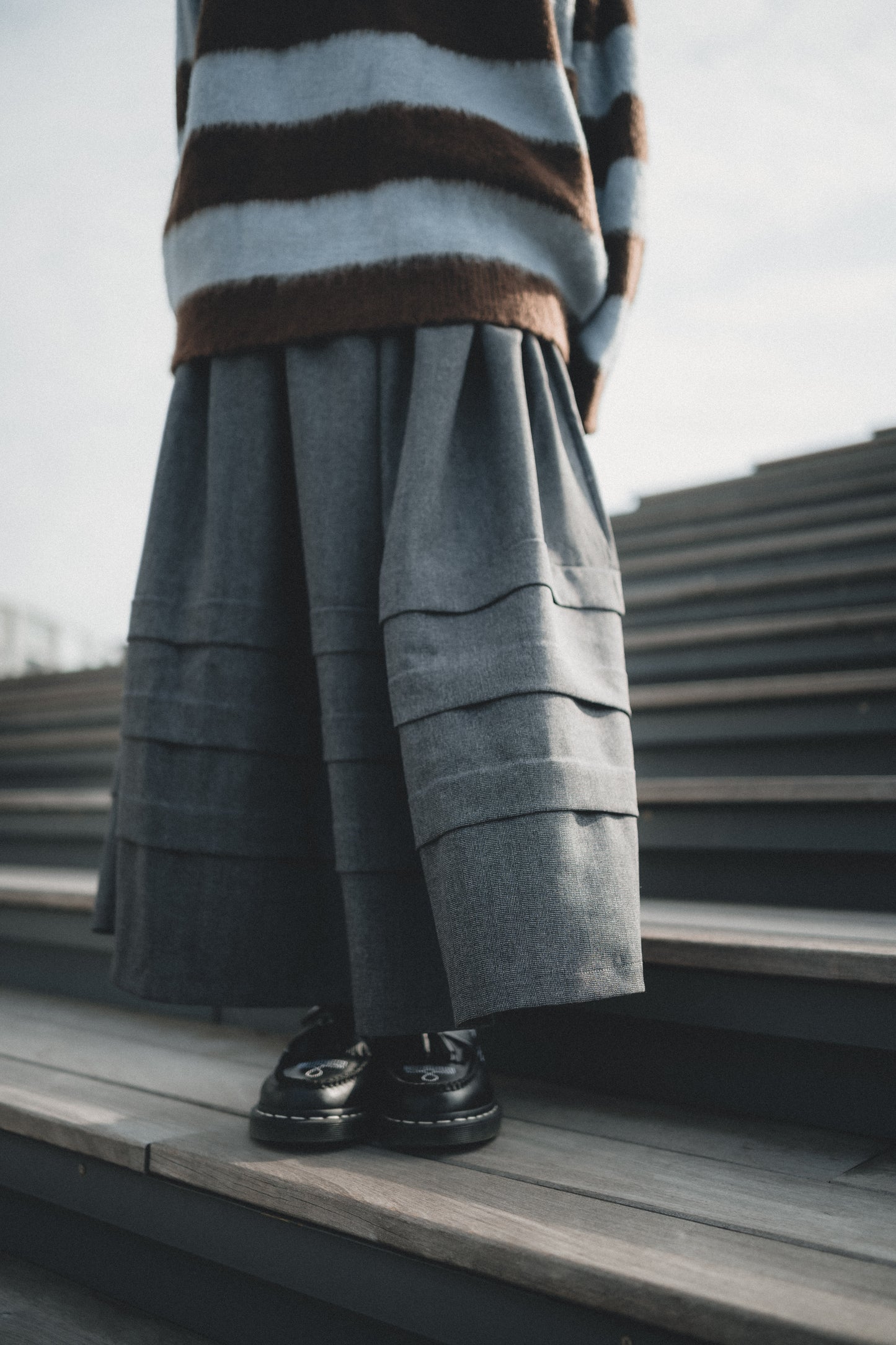 灰色系🩶褶褶層半身裙|2色入