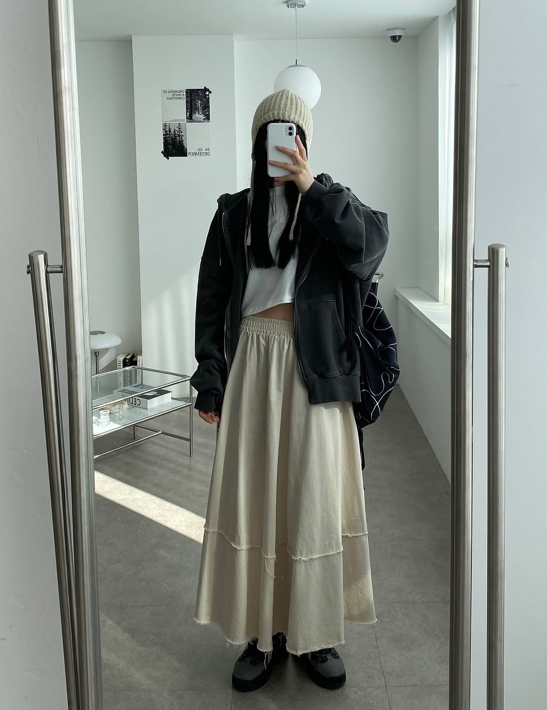 小破邊鬆緊腰棉麻半裙|3色入