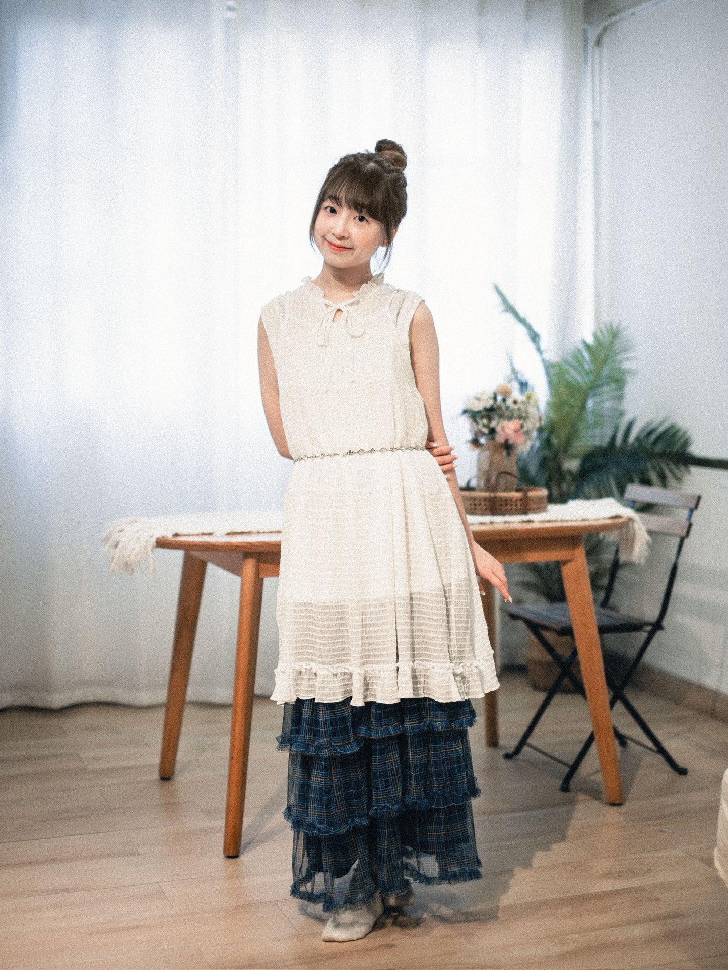 微透條紋Ruffle尾吊帶OPS|3色入