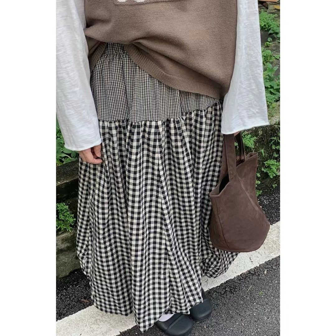 甜甜的🍧 雙重格子泡泡裙|3色入