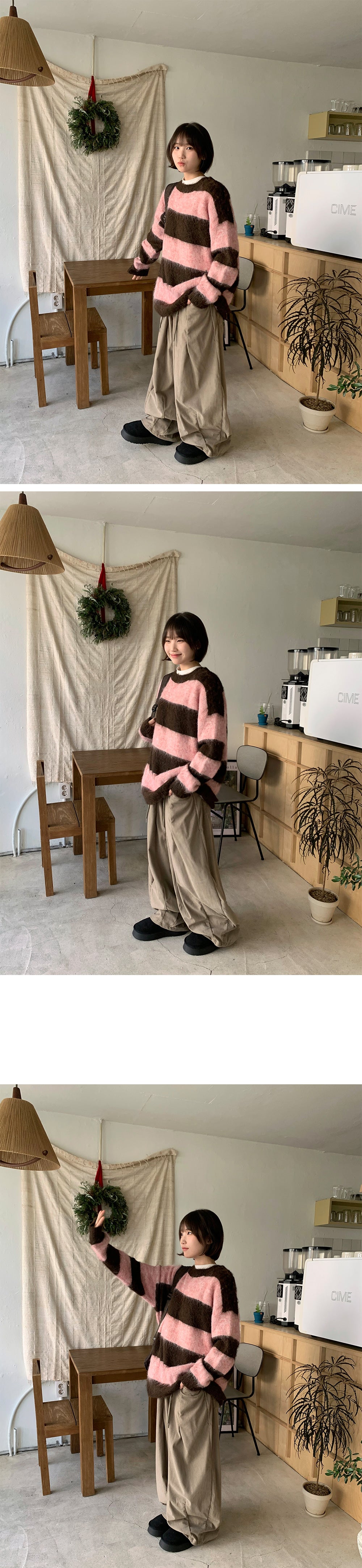 50%羊毛🐏 拼色間條圓領上衣|4色入