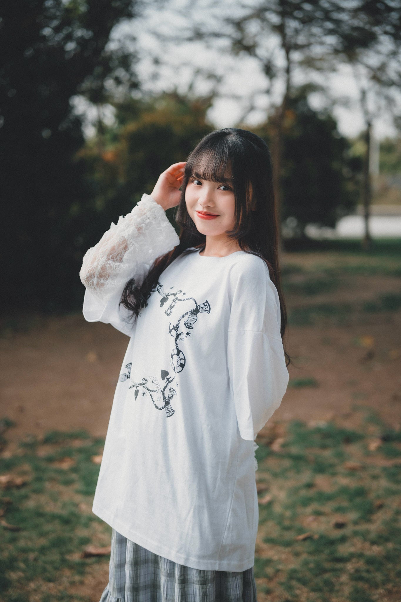 ROMANTIC RUFFLE LACE SLEEVES TEE | 3色入