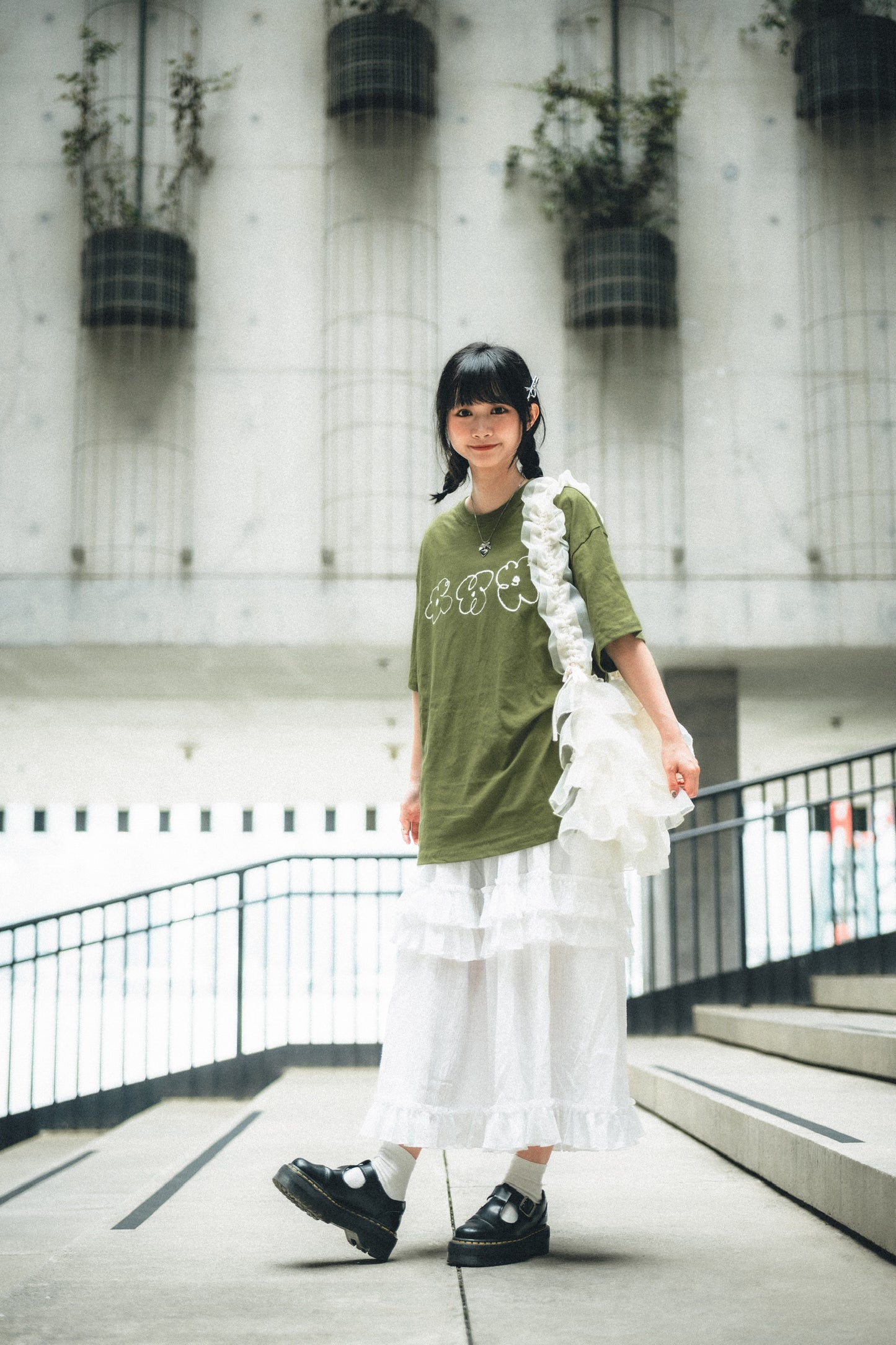 蛋糕層層ruffle紗紗袋 L size|4色入