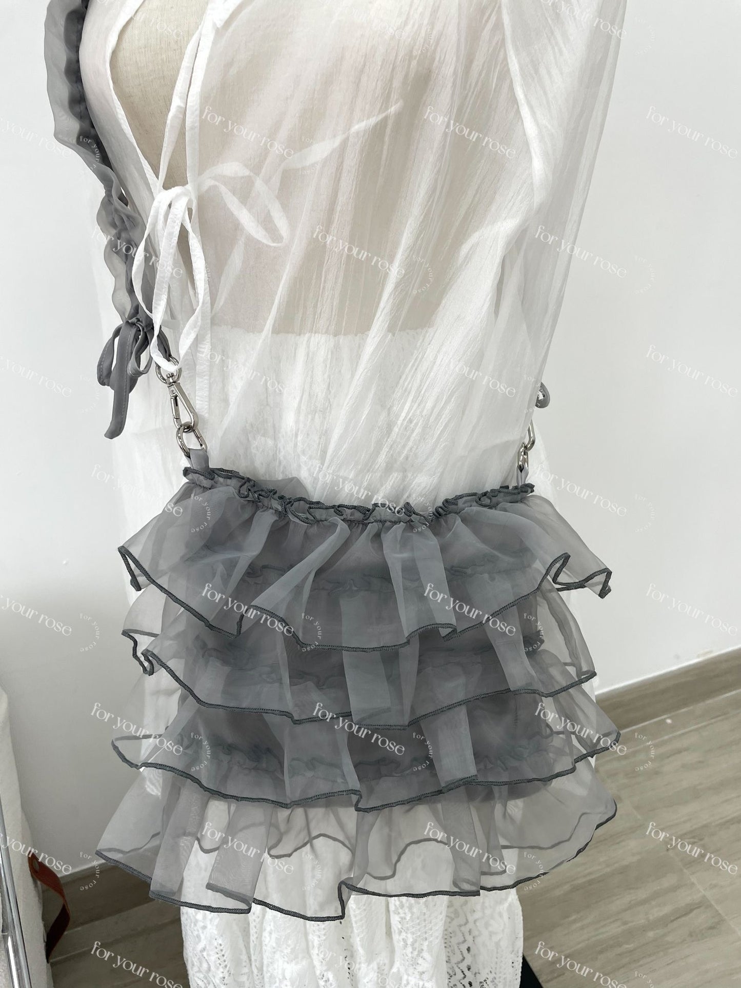 蛋糕層層ruffle紗紗袋 S size|4色入