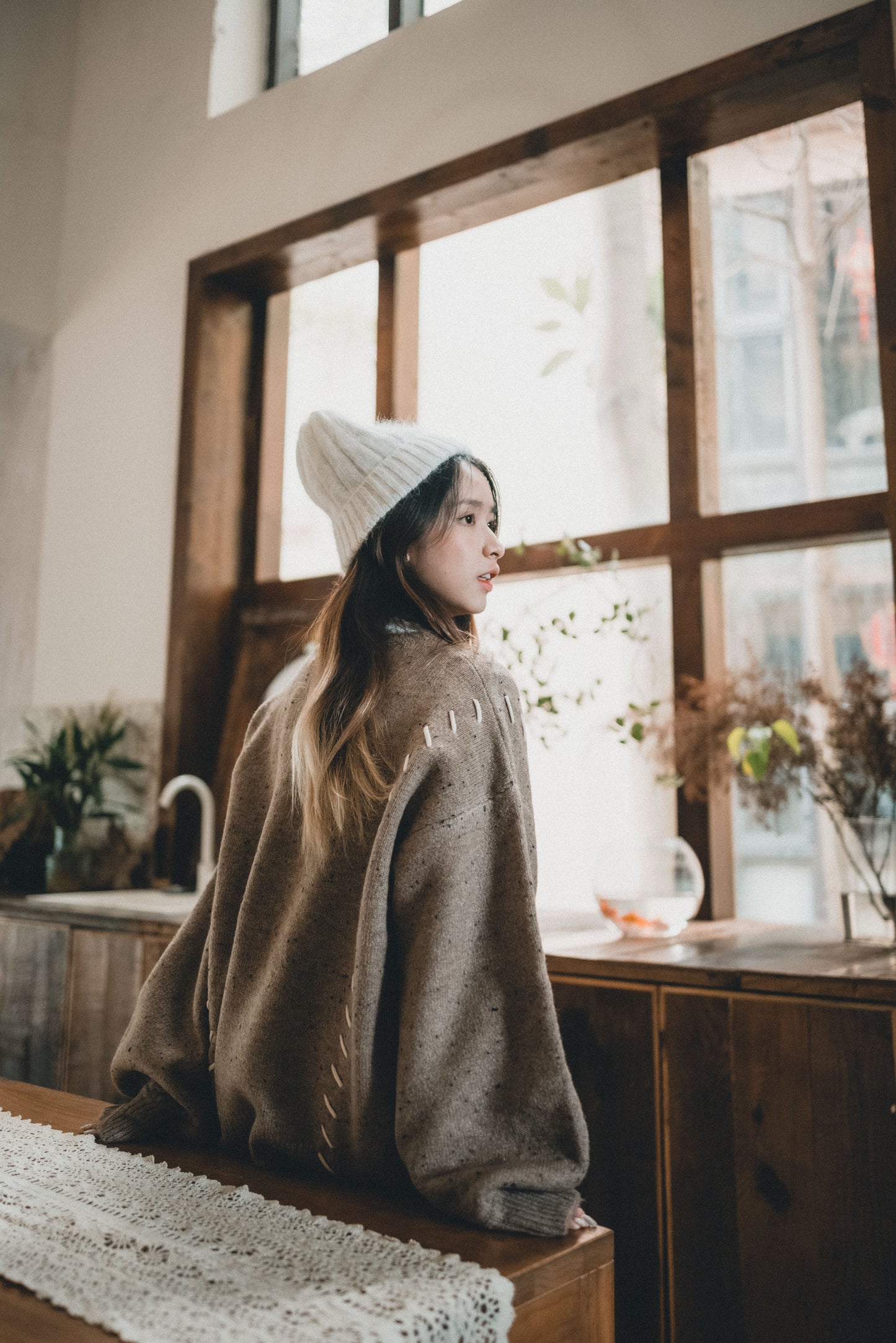 曲奇趣趣🍪 拼色粗縫繫帶針織上衣|3色入