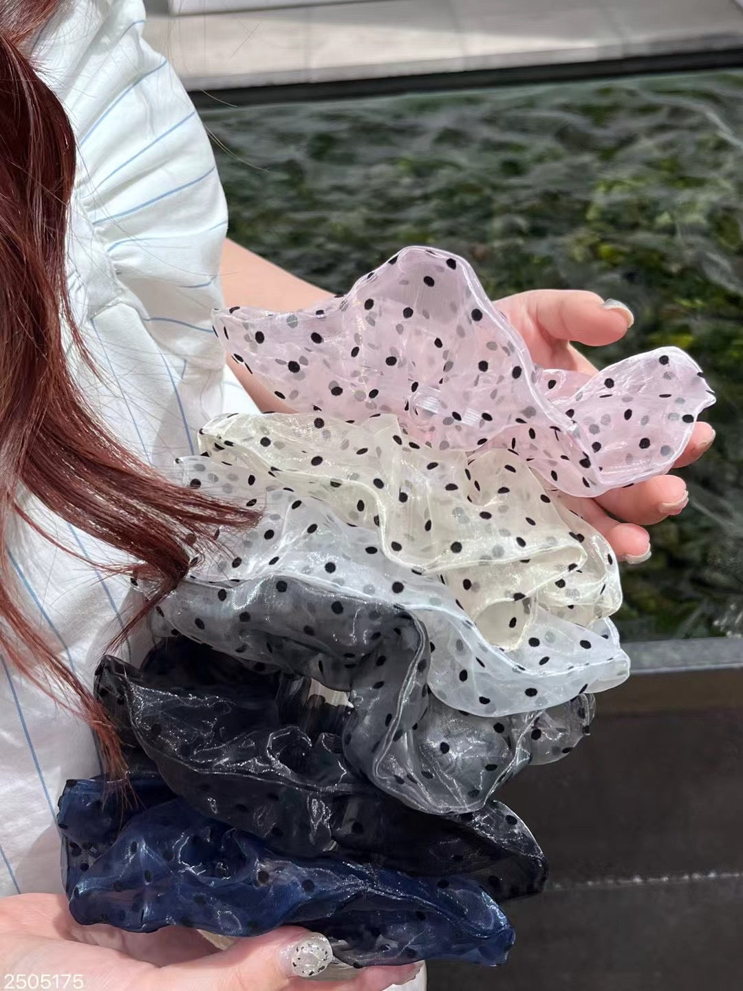 歐根紗波點 · 大腸髮圈|5色入