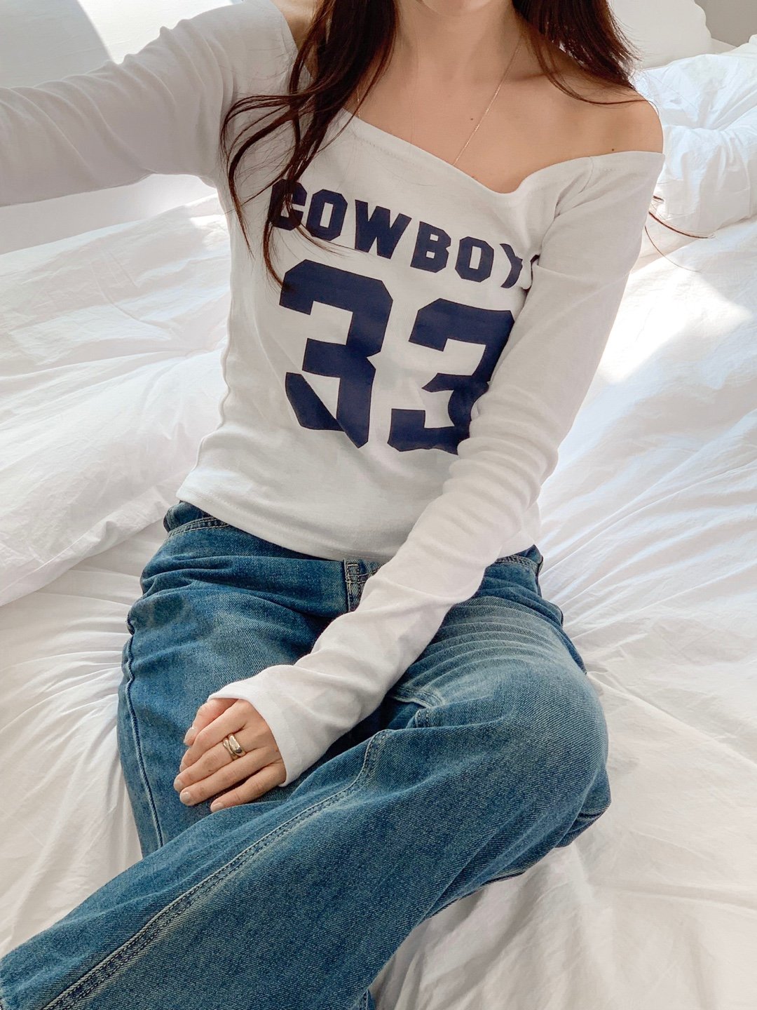 COWBOYS 33寬領口露肩TEE|3色入