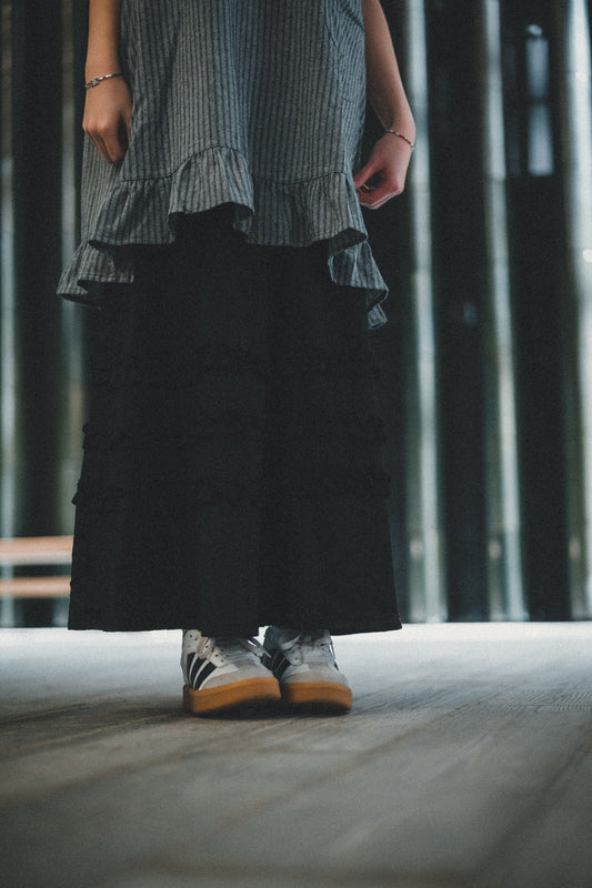 三層Ruffle Ruffle暗格紋半身裙|3色入