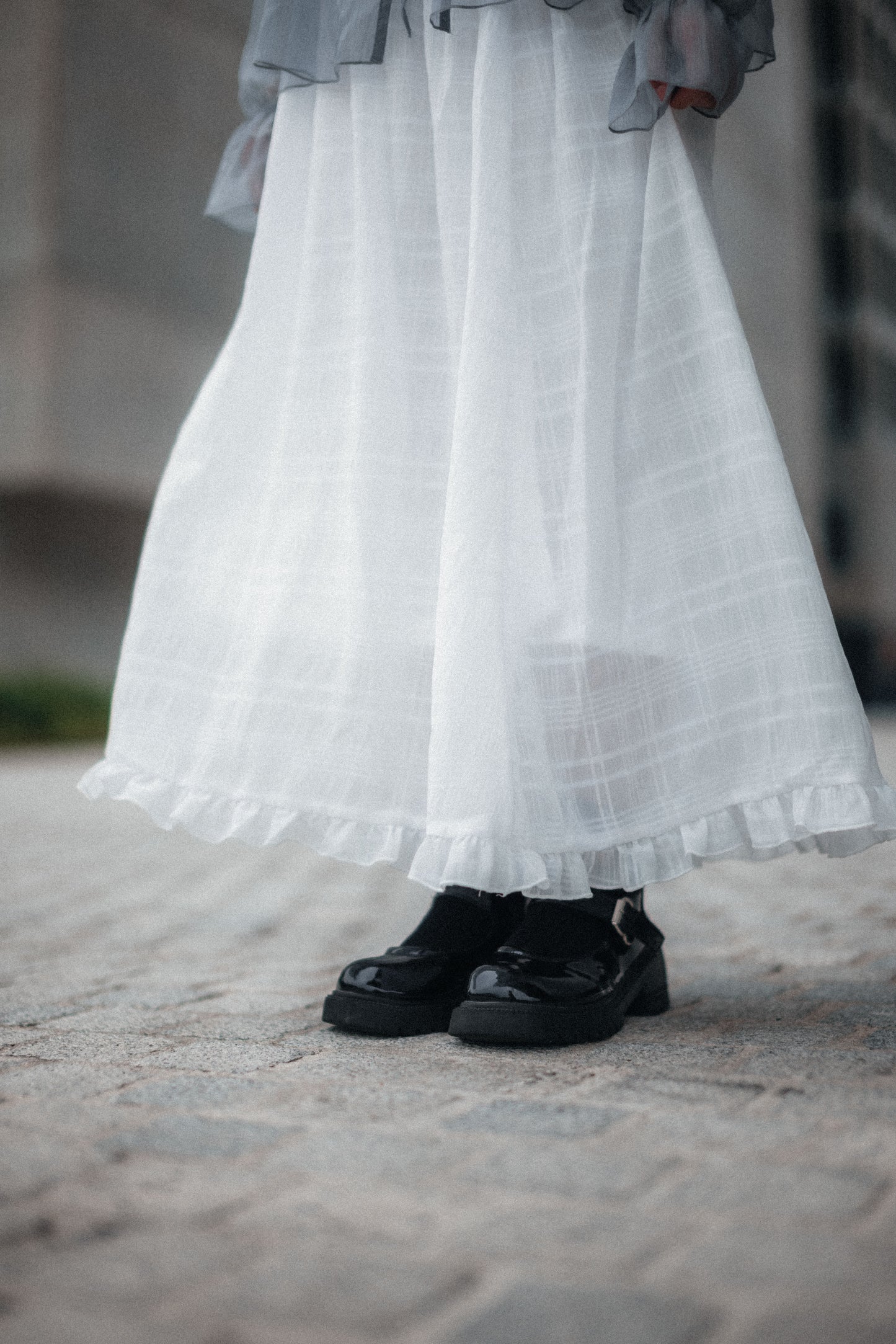 Ruffle尾暗格紋半身裙|3色入