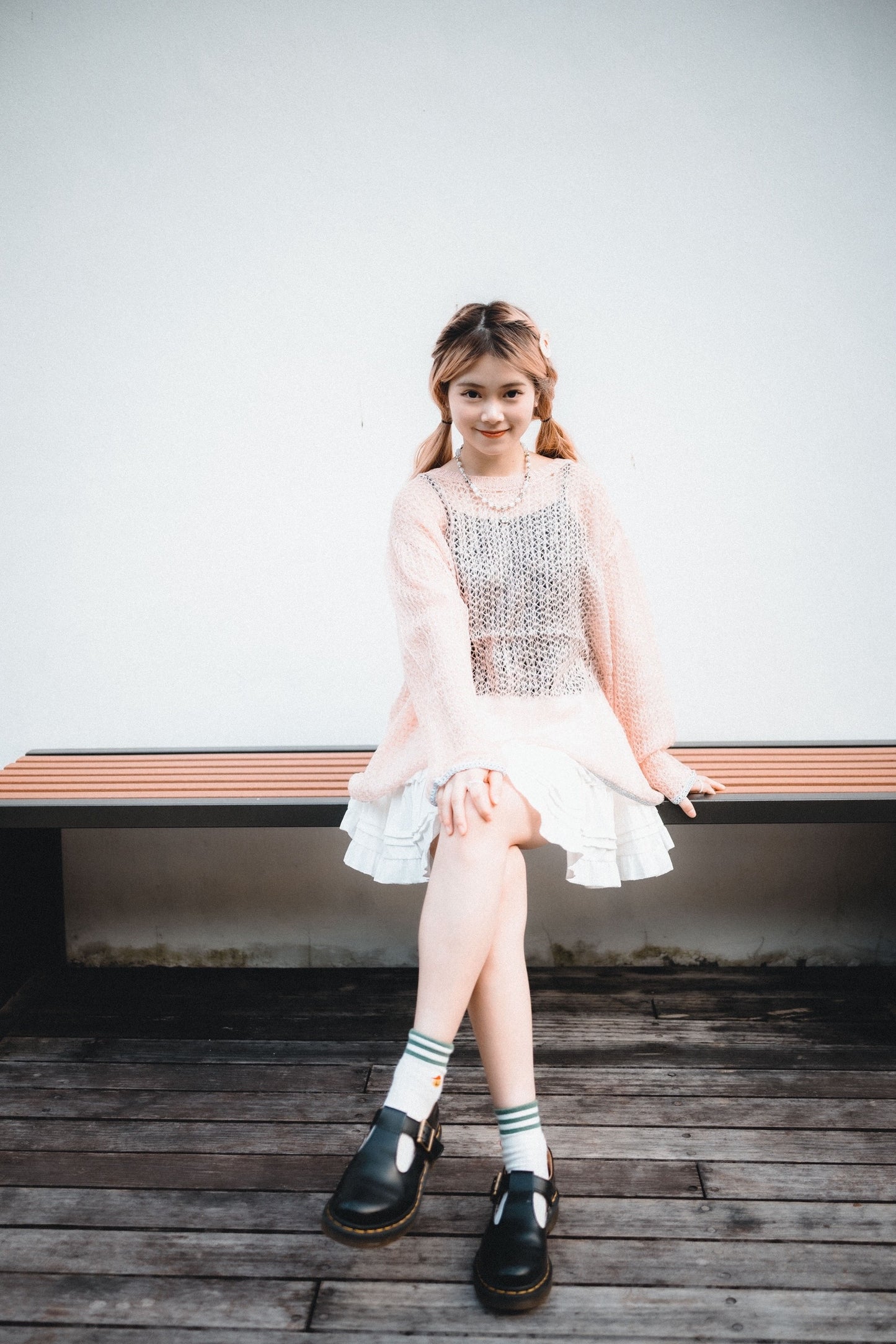 Soft Pastel~ 透膚拼色邊編織上衣|5色入