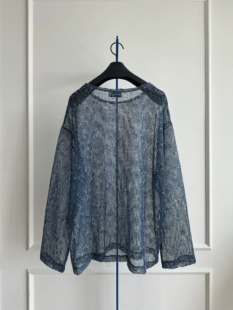 KR線粒點鏤空網格TEE|3色入