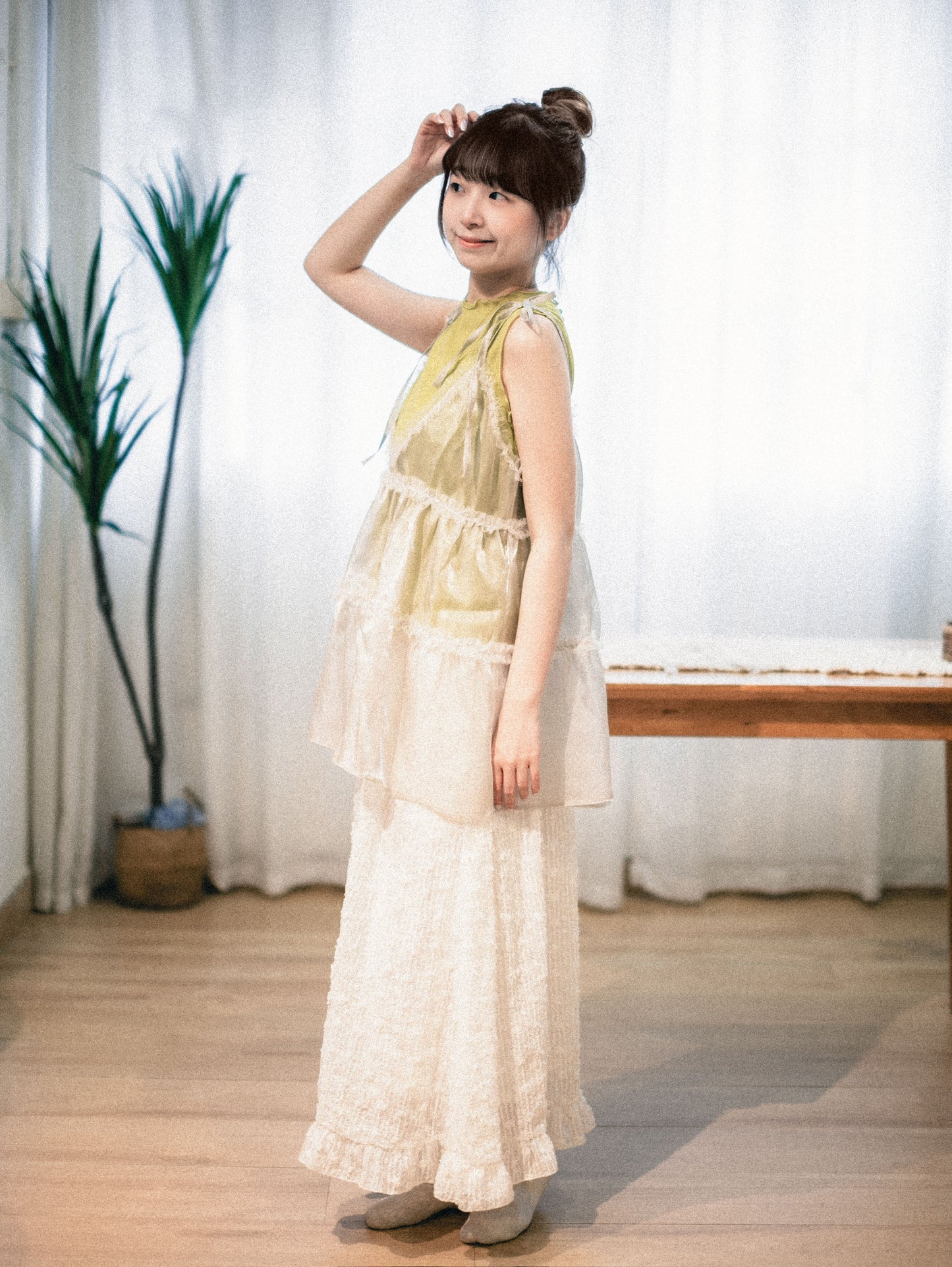 2ways珠光ruffle綁帶背心|4 colors