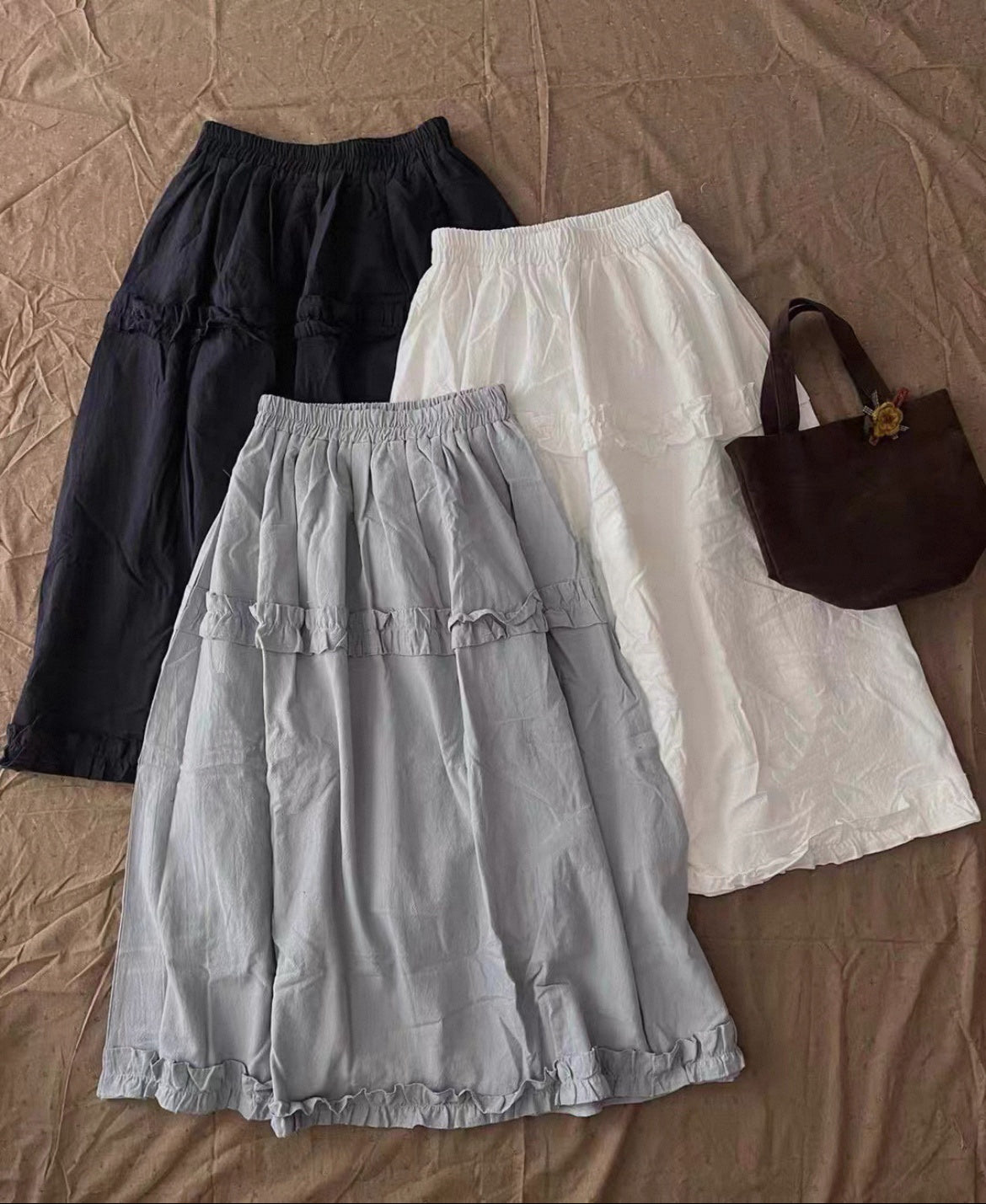 雙層Ruffle花苞泡泡裙|3色入