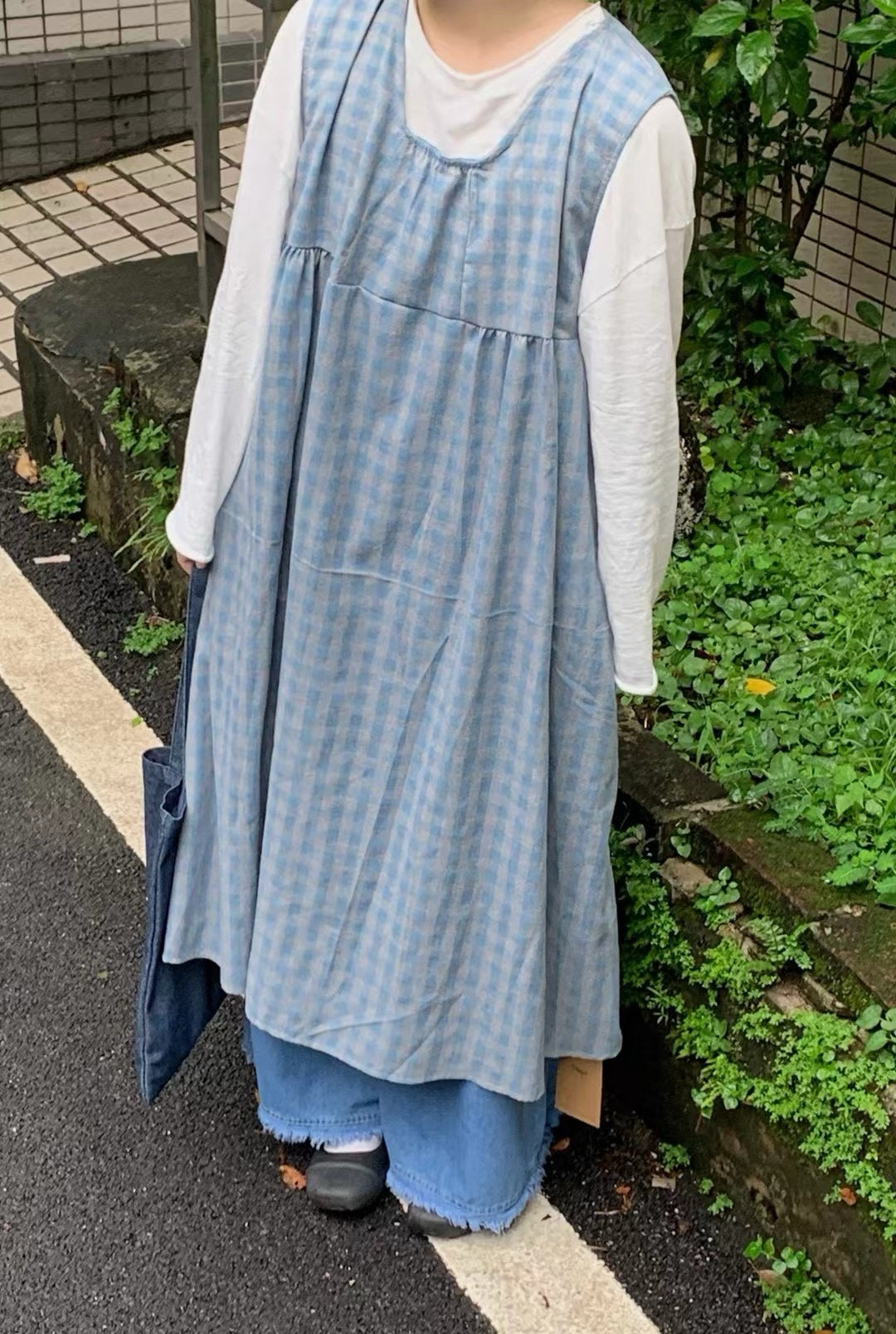 藍色系🌊 格子紋背心OPS|2色入