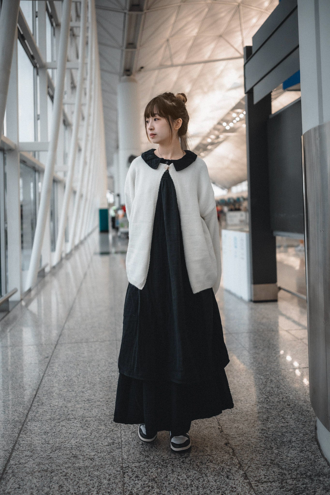 單鈕寬版針織毛衣外套|2色入