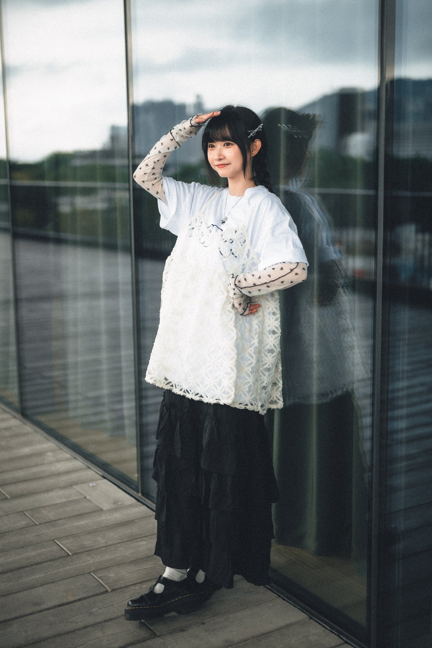 超靚內搭🥹🎀 小捲邊蝴蝶結pattern內搭|3色入