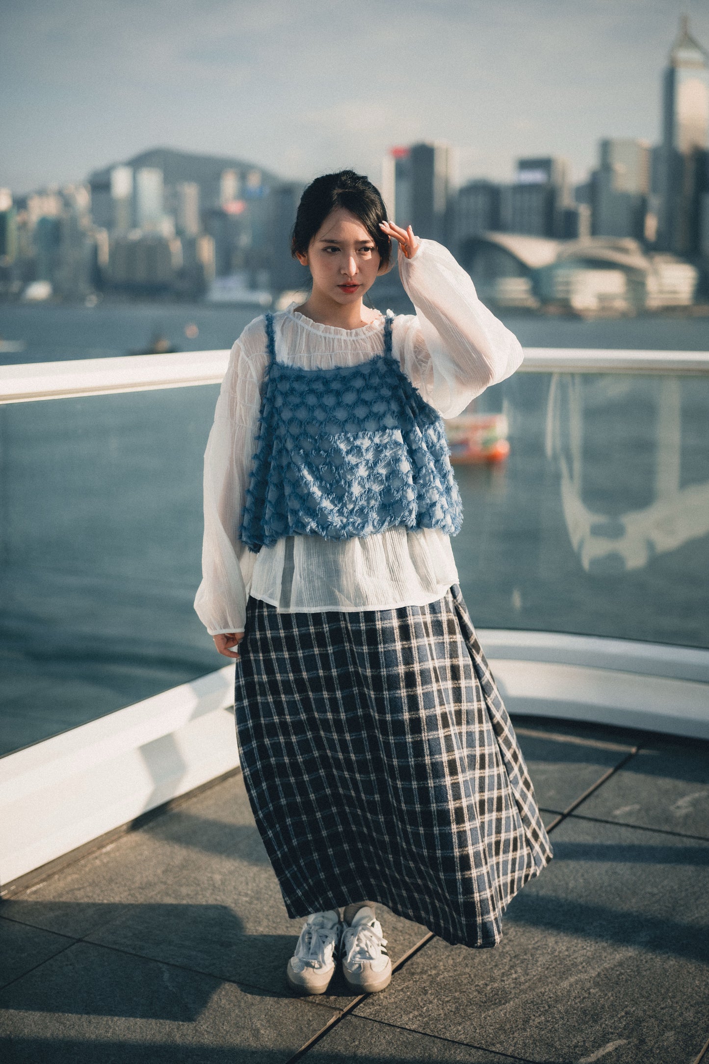 毛毛菱格吊帶背心外搭|4色入