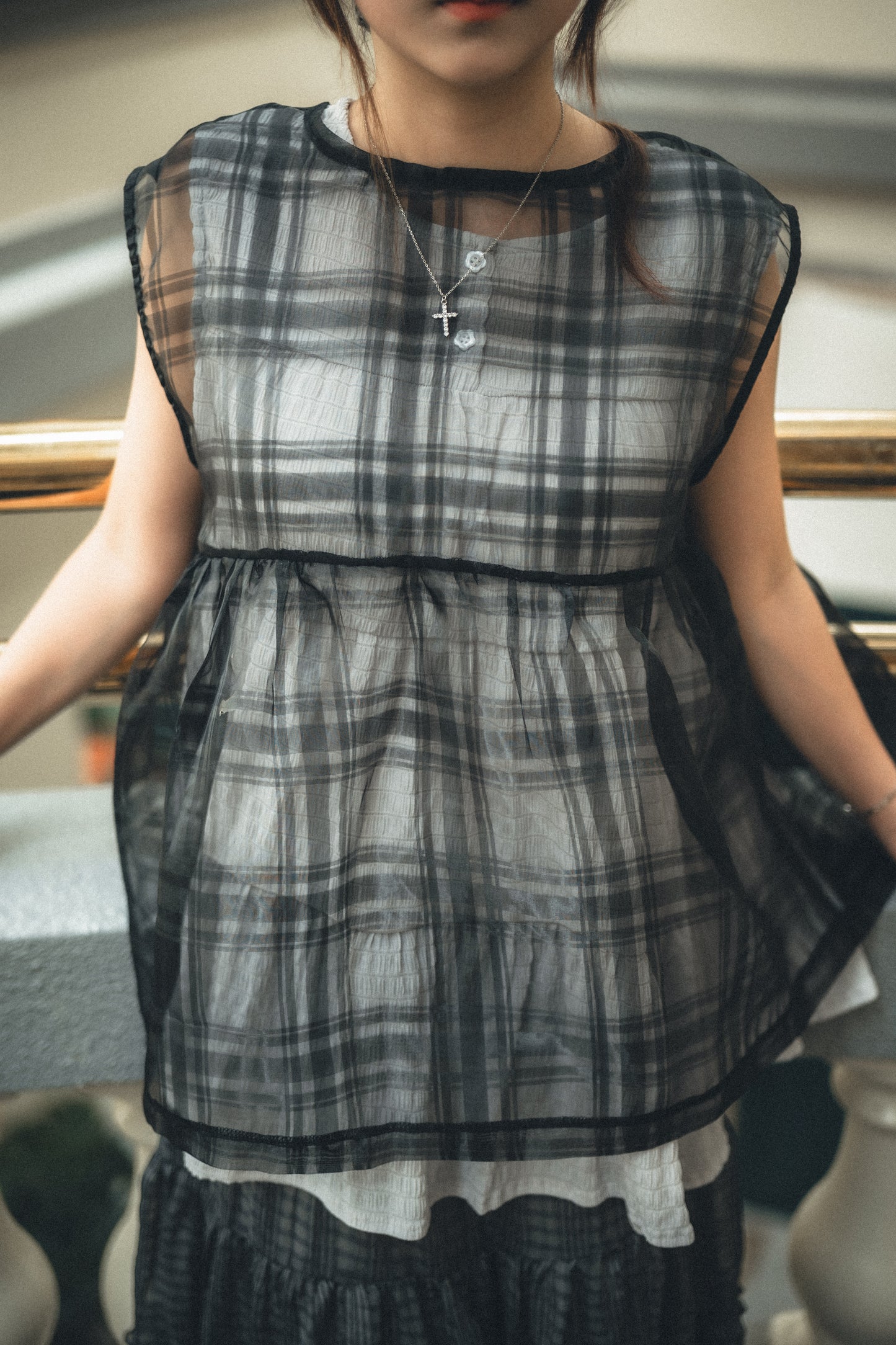 最百搭!2ways暗紋蛋糕娃娃Top|3色入