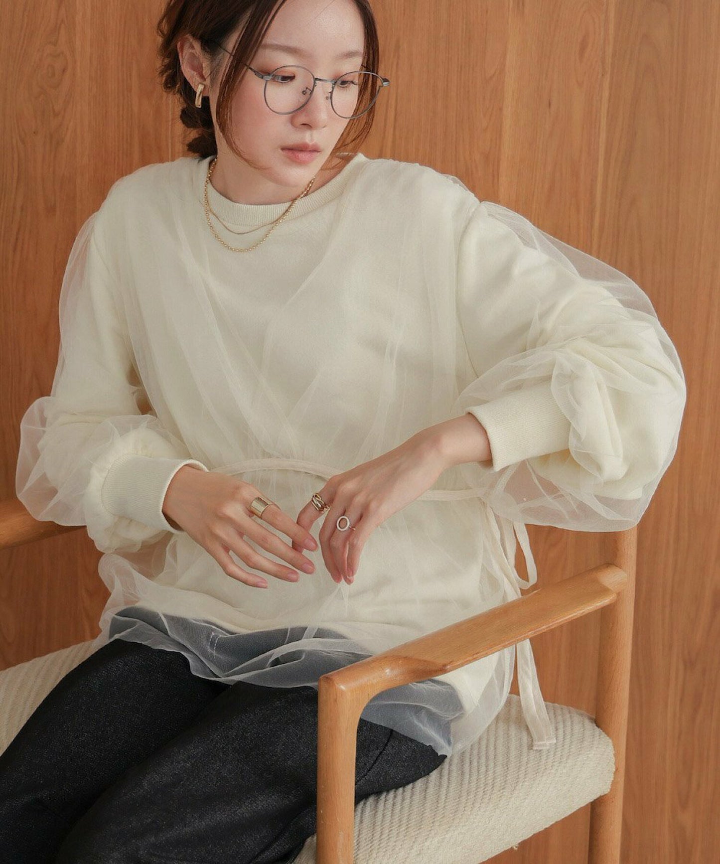 熱賣!疊層薄紗長袖TOP|3色入