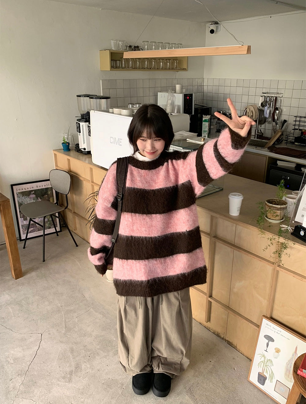 50%羊毛🐏 拼色間條圓領上衣|4色入